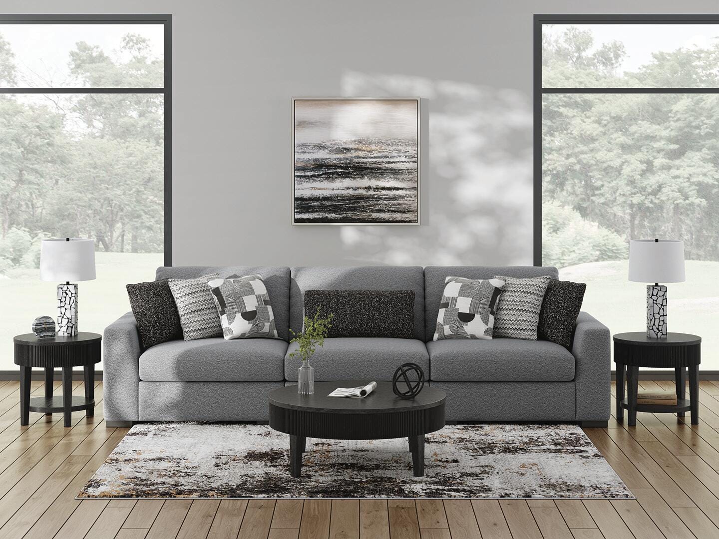 Dar Furniture - Ashley Furniture - Bealton 3-Piece Sectional - RAF 3-Piece Sectional / Salt and Pepper - 61305S2