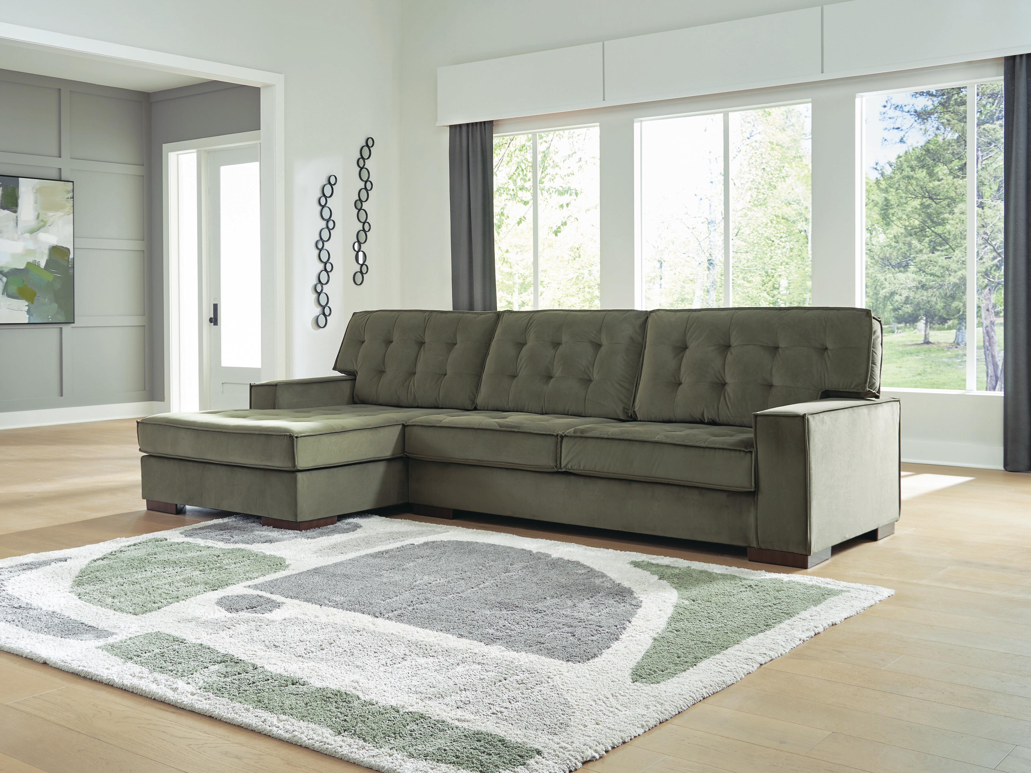 Dar Furniture - Ashley Furniture - Caspian-Town 2-Piece Sectional with Chaise - RAF 2-Piece Sectional with Chaise / Olive - PC61702S1