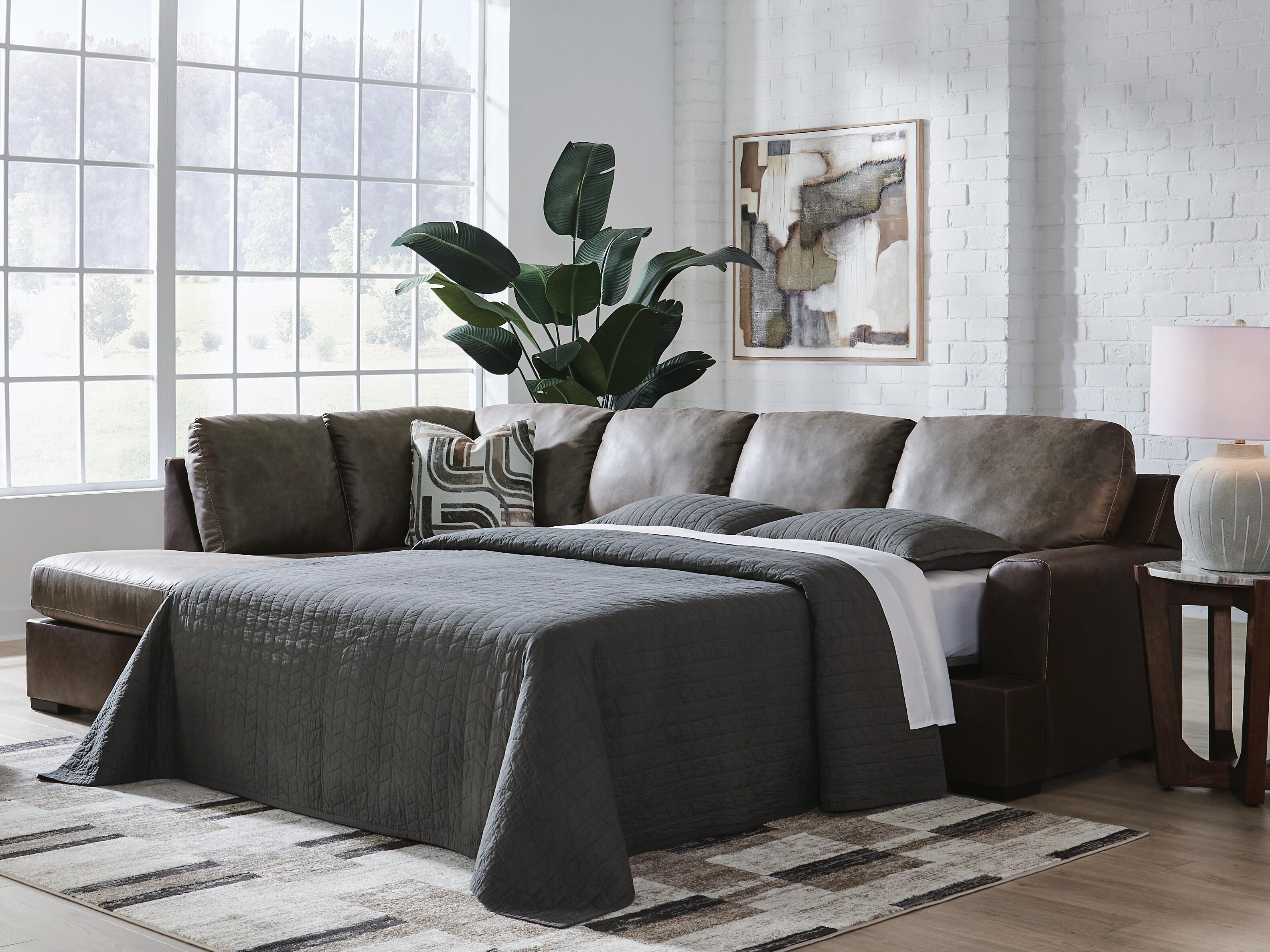 Dar Furniture - Ashley Furniture - Castille Way 2-Piece Sleeper Sectional with Chaise - RAF 2-Piece Sleeper Sectional with Chaise / Fossil - PC62703S4