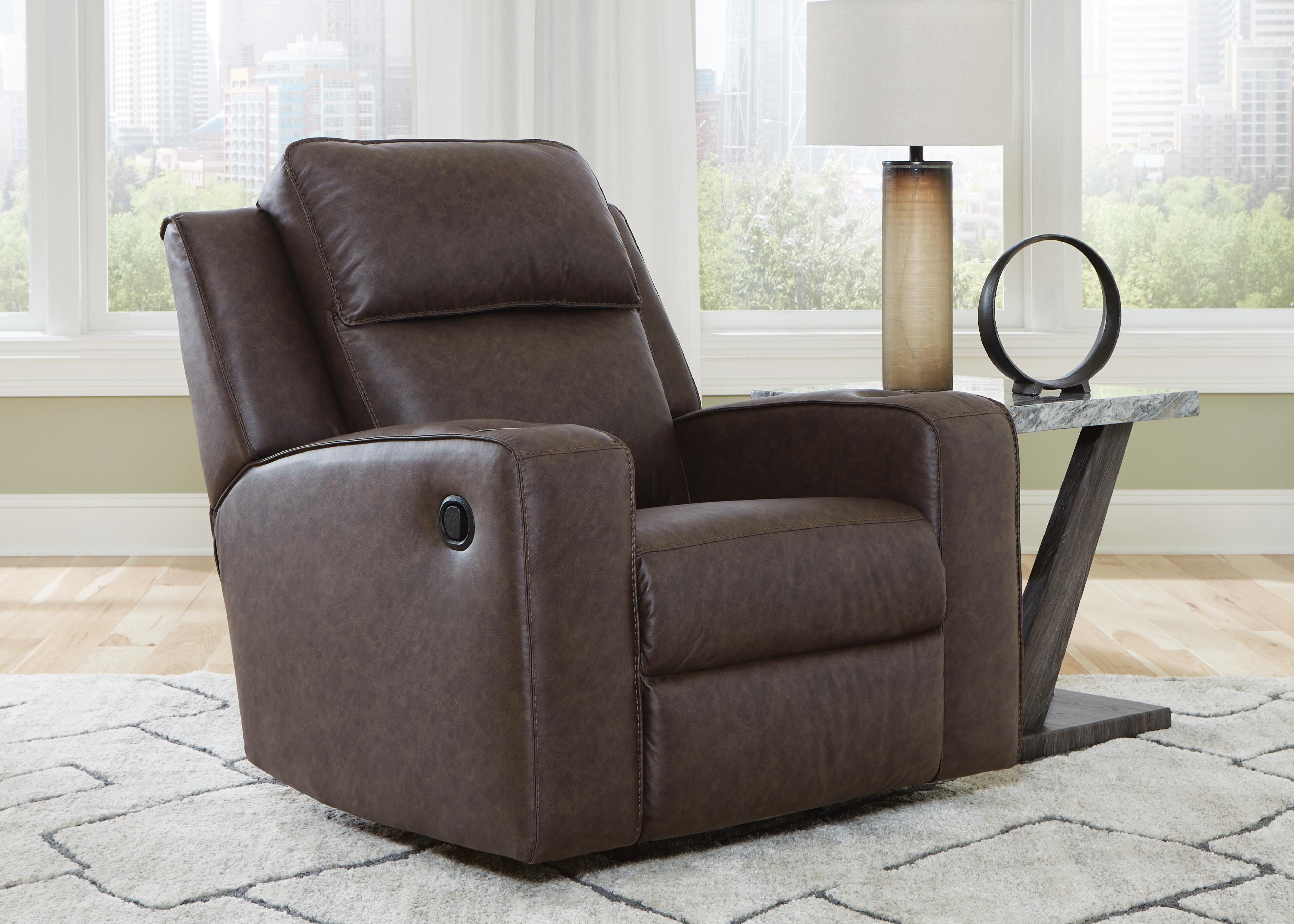 Dar Furniture - Ashley Furniture - Lavenhorne Recliner - Rocker Recliner / Umber - 6330625