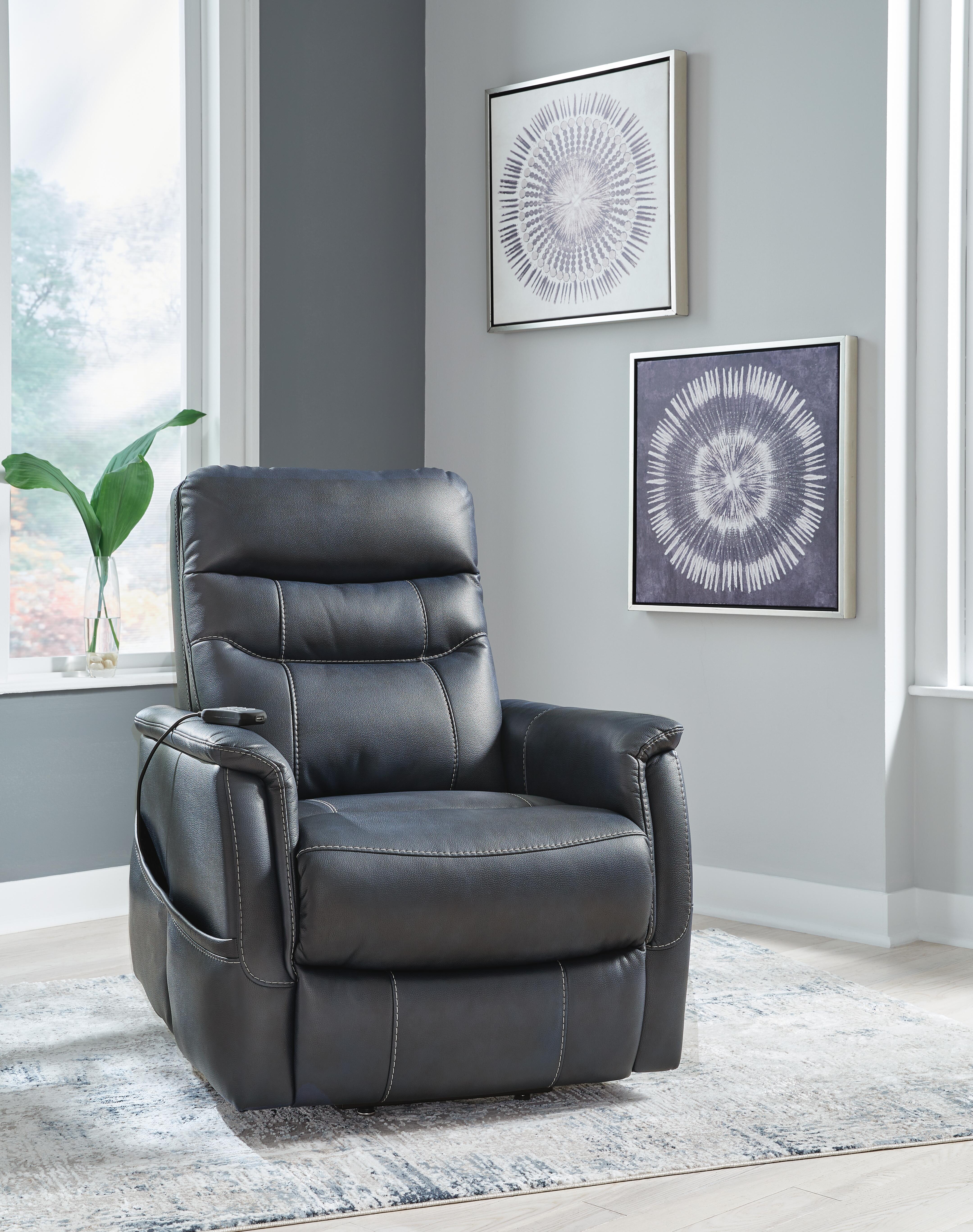 Dar Furniture - Ashley Furniture - Strawbill Power Lift Recliner - Power Lift Recliner / Sapphire - 6391012