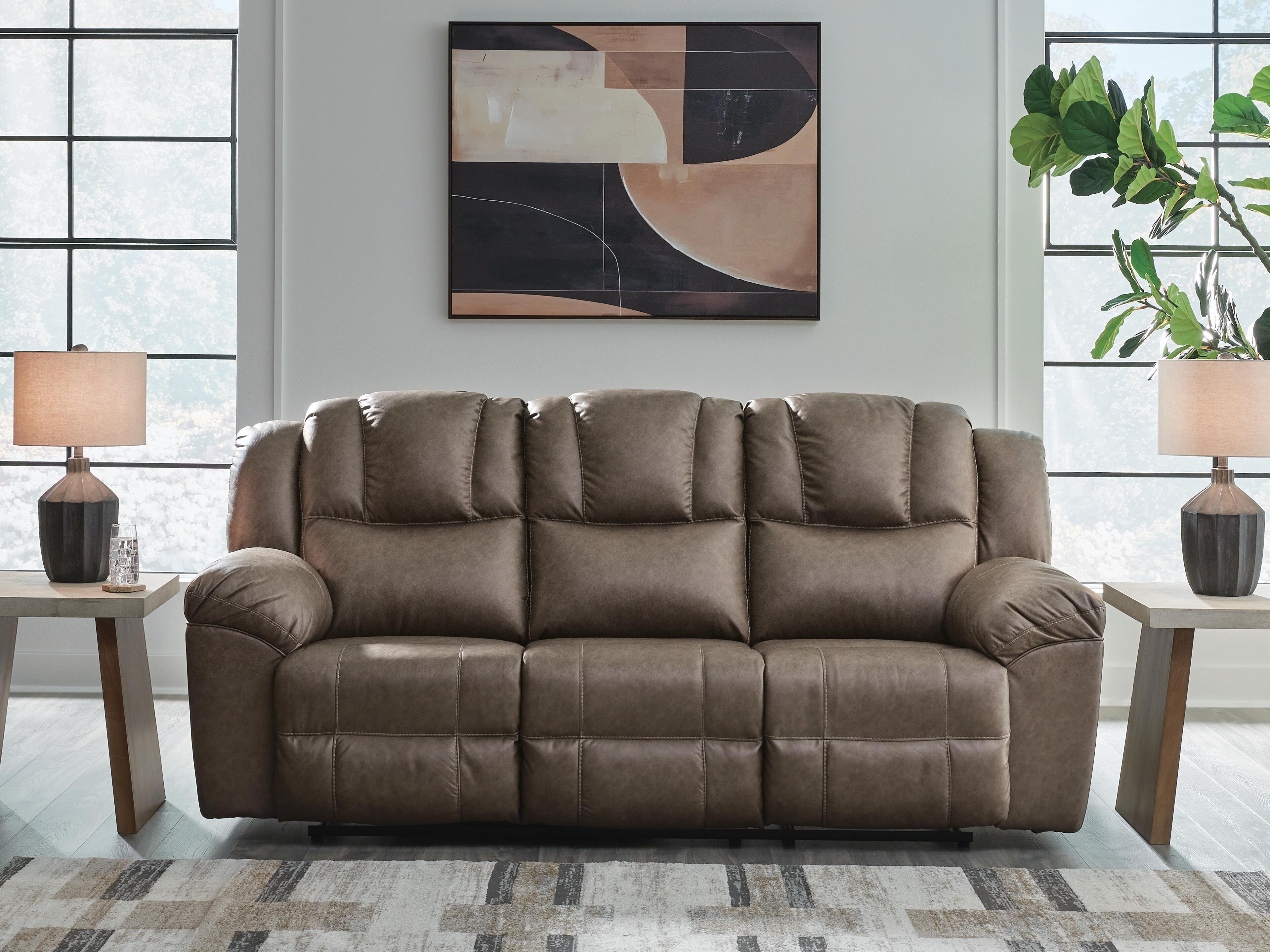 Dar Furniture - Ashley Furniture - Lowilla Reclining Sofa - Reclining Sofa / Driftwood - PC6450688