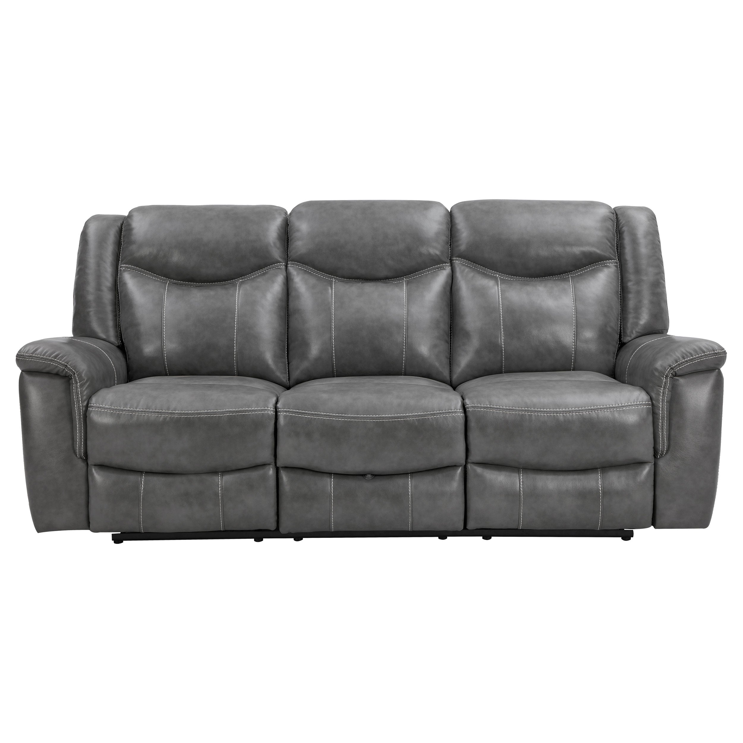 Conrad 2-piece Upholstered Padded Arm Motion Sofa Set Grey