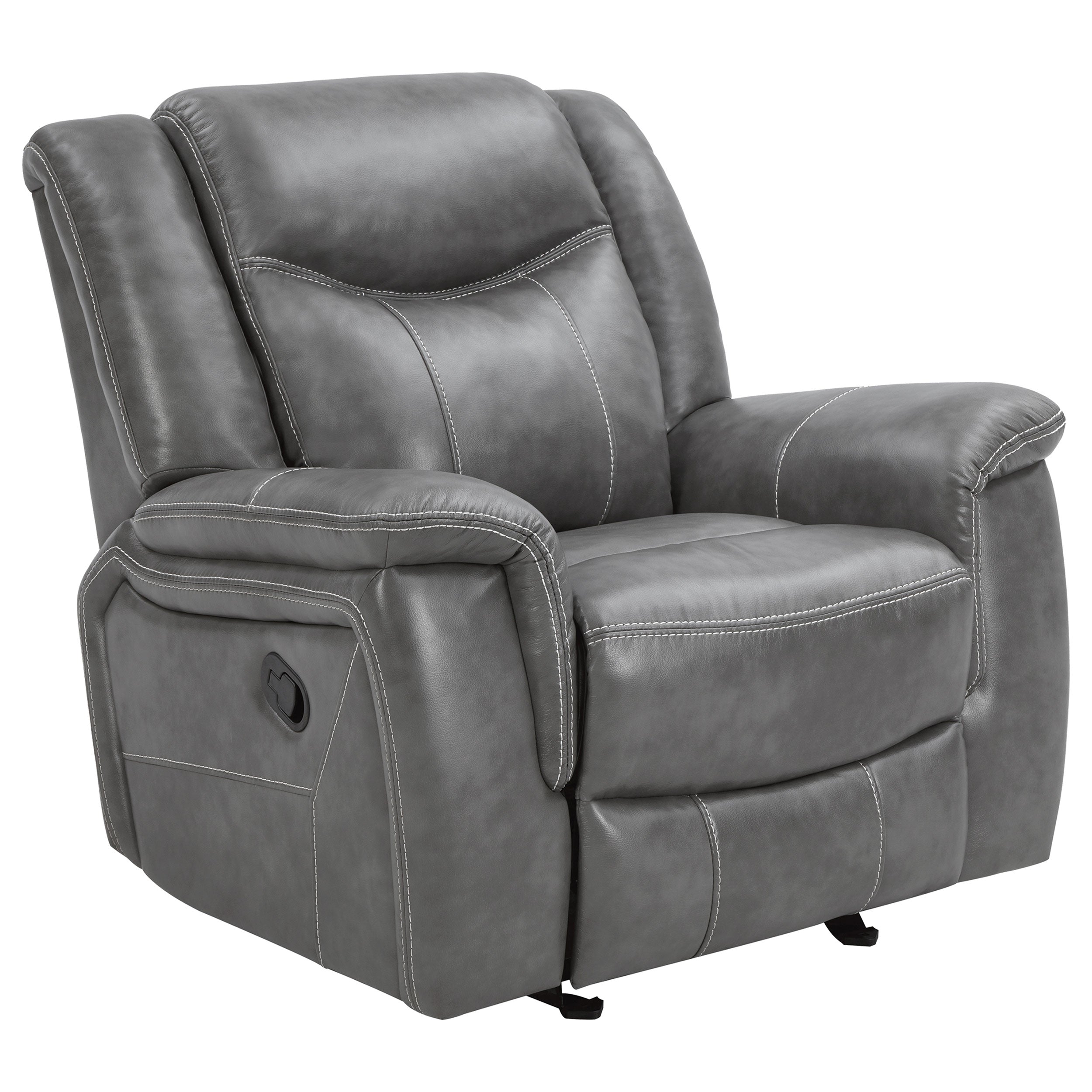 Dar Furniture - Coaster - Conrad Upholstered Padded Arm Glider Recliner Grey - 650356