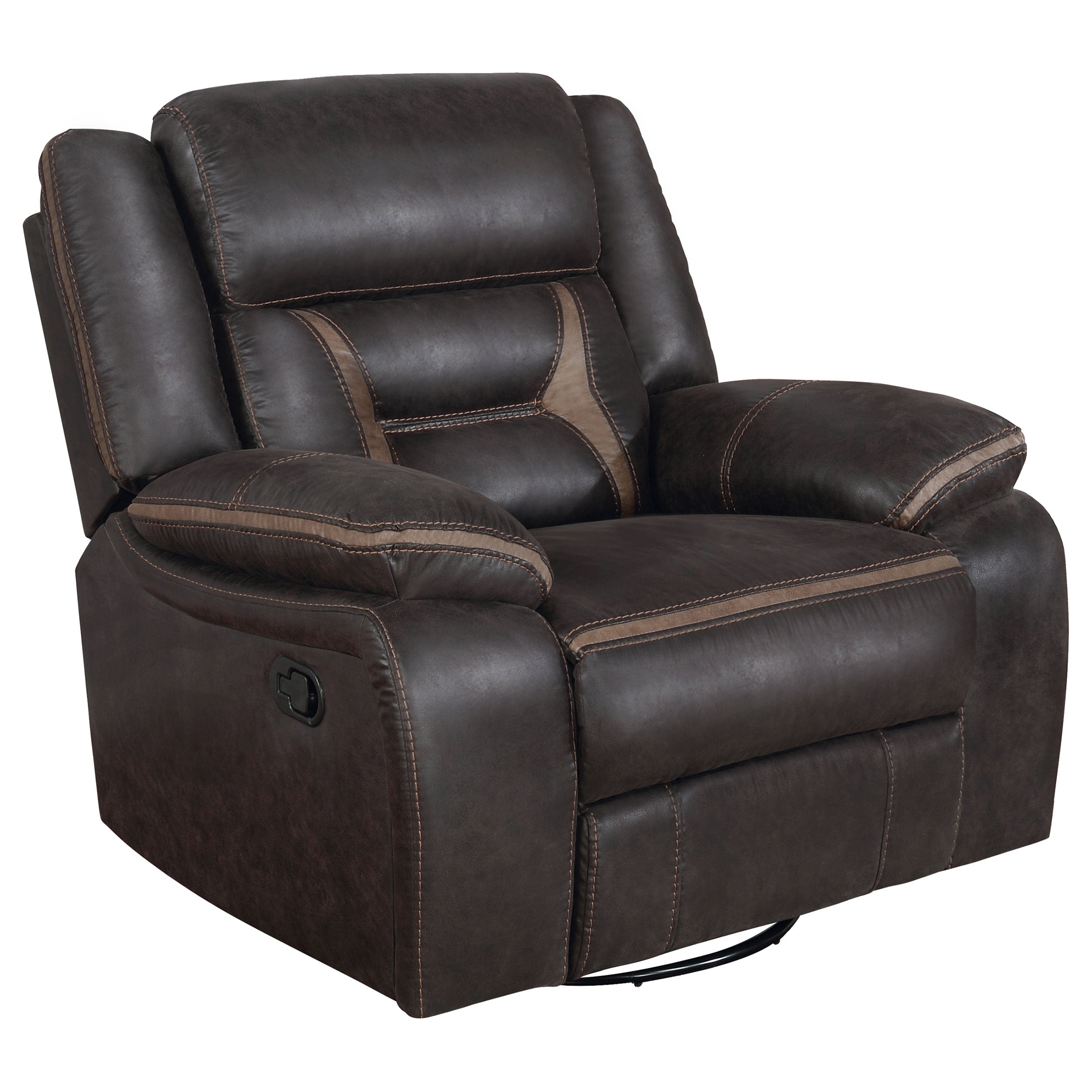 Dar Furniture - Coaster - Greer Upholstered Swivel Glider Recliner Chair Brown - 651356