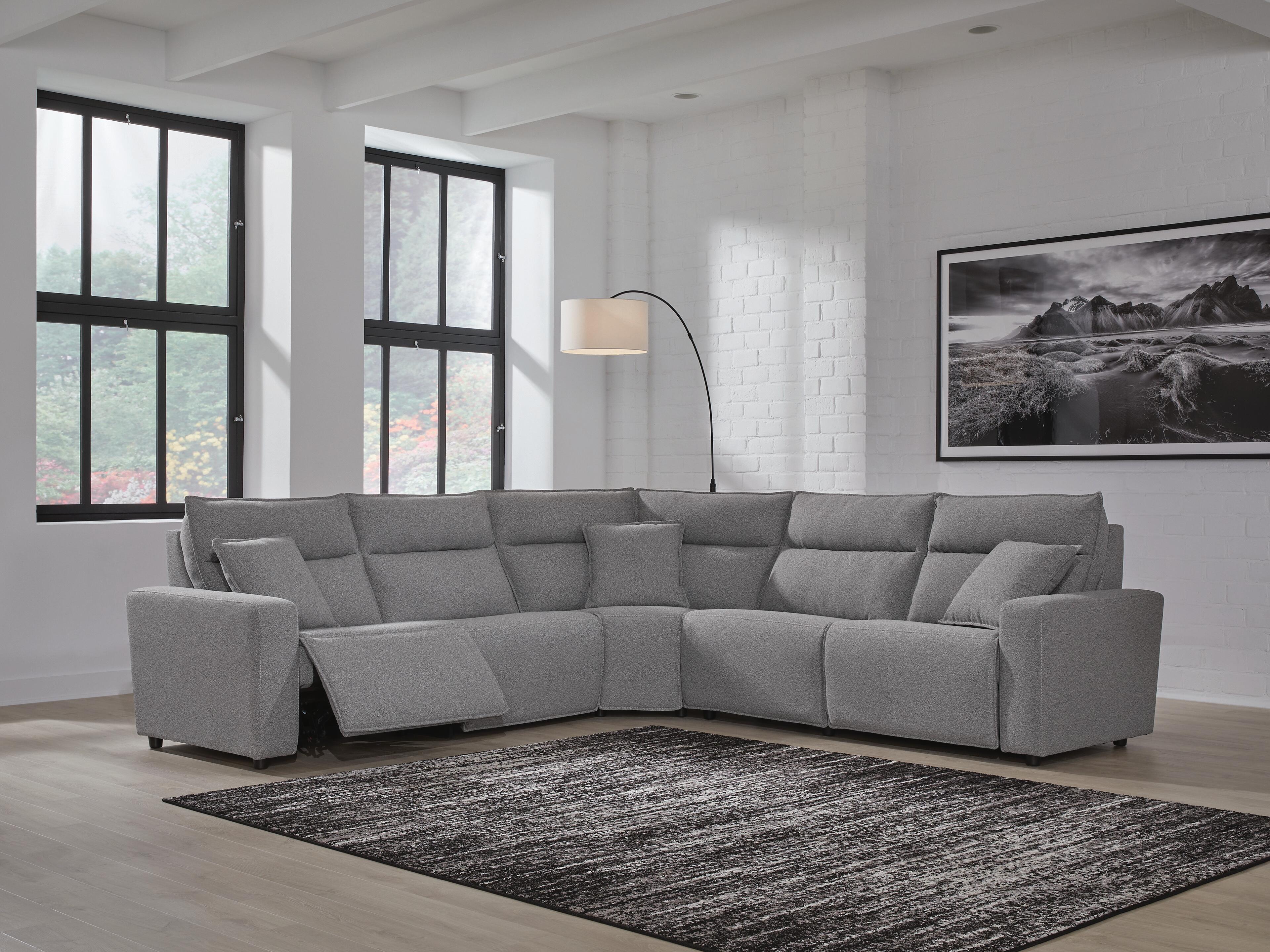 Dar Furniture - Ashley Furniture - Modmax II 5-Piece Power Reclining Sectional - 5-Piece Power Reclining Sectional / Salt and Pepper - 65906S8