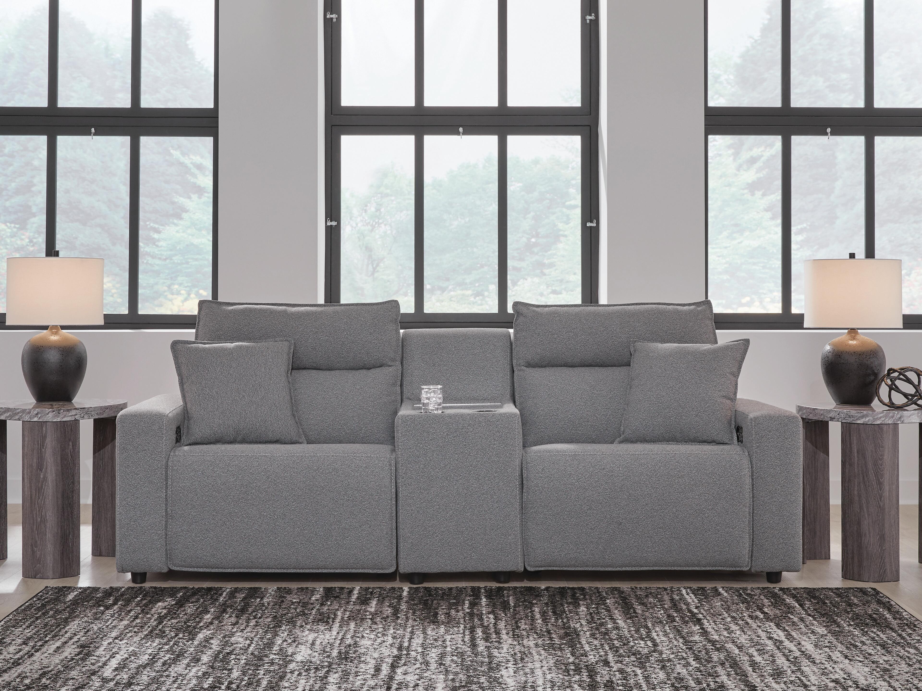 Dar Furniture - Ashley Furniture - Modmax II 3-Piece Power Reclining Sectional with Console - 3-Piece Power Reclining Sectional with Console / Salt and Pepper - 65906S3