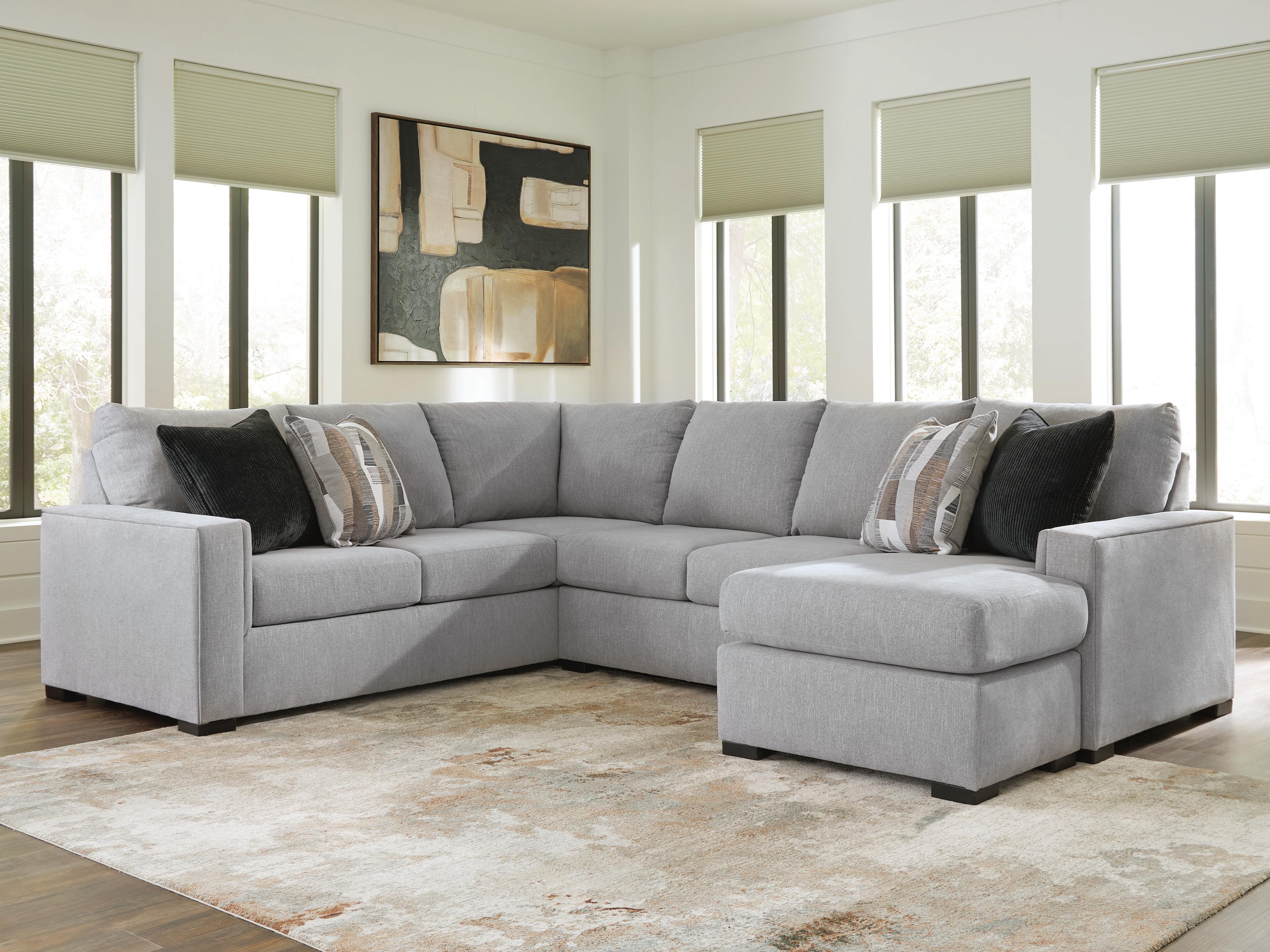 Dar Furniture - Ashley Furniture - Lakepoint 2-Piece Sectional with Chaise - LAF 2-Piece Sectional with Chaise / Nickel - 66804S2