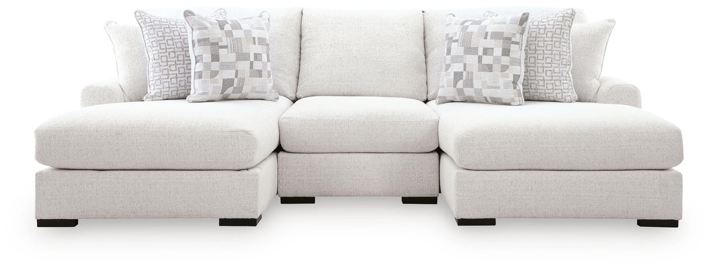 Dar Furniture - Ashley Furniture - Misty-Lakes 3-Piece Double Chaise Sectional - RAF 3-Piece Double Chaise Sectional / Chalk - PC66906S7