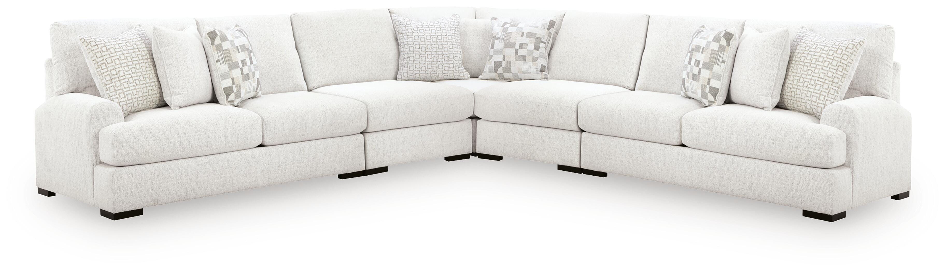 Dar Furniture - Ashley Furniture - Misty-Lakes 5-Piece Sectional - RAF 5-Piece Sectional / Chalk - PC66906S6