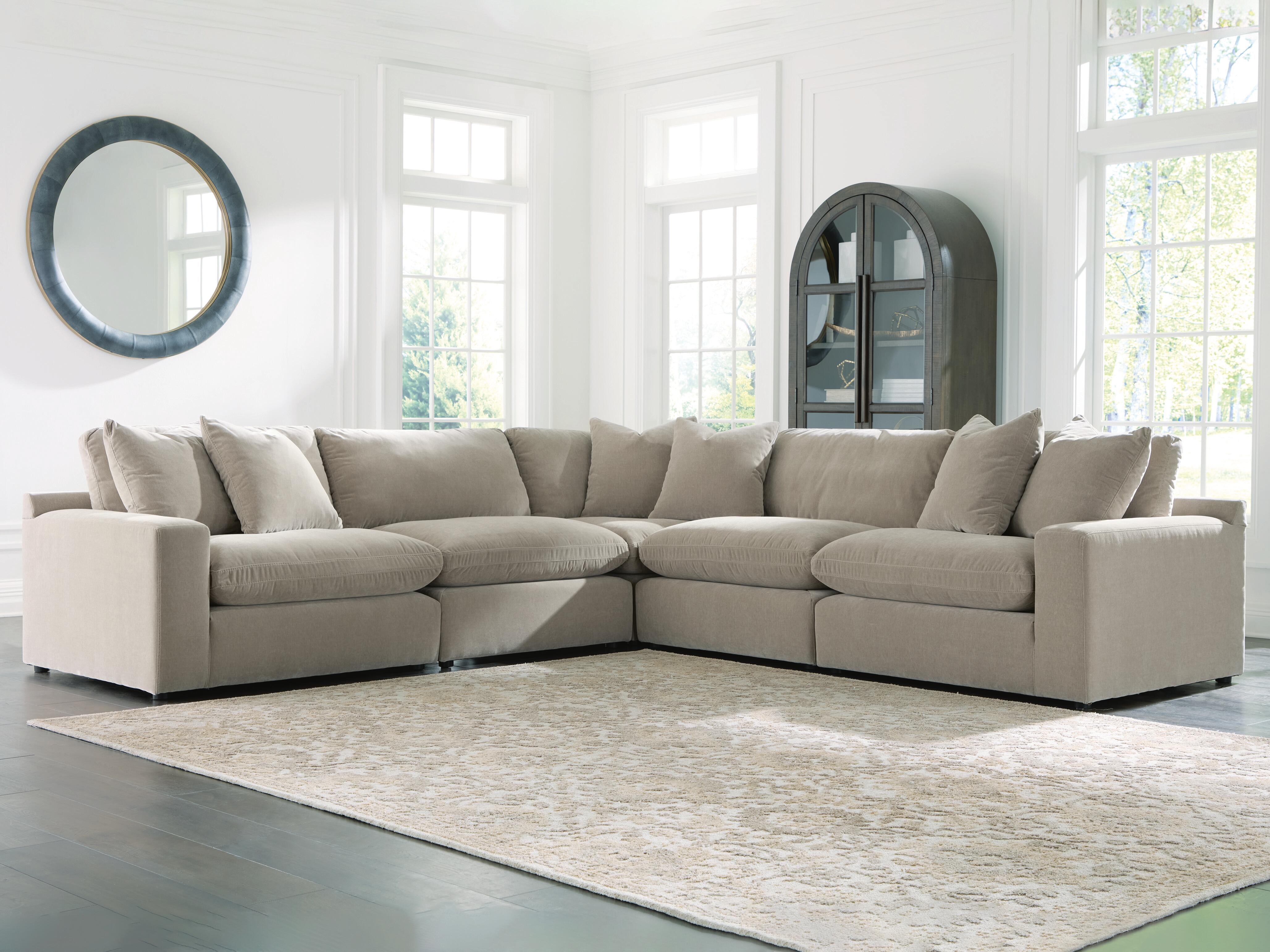 Dar Furniture - Ashley Furniture - Maxton Heights 5-Piece Sectional - RAF 5-Piece Sectional / Pebble - 67808S4