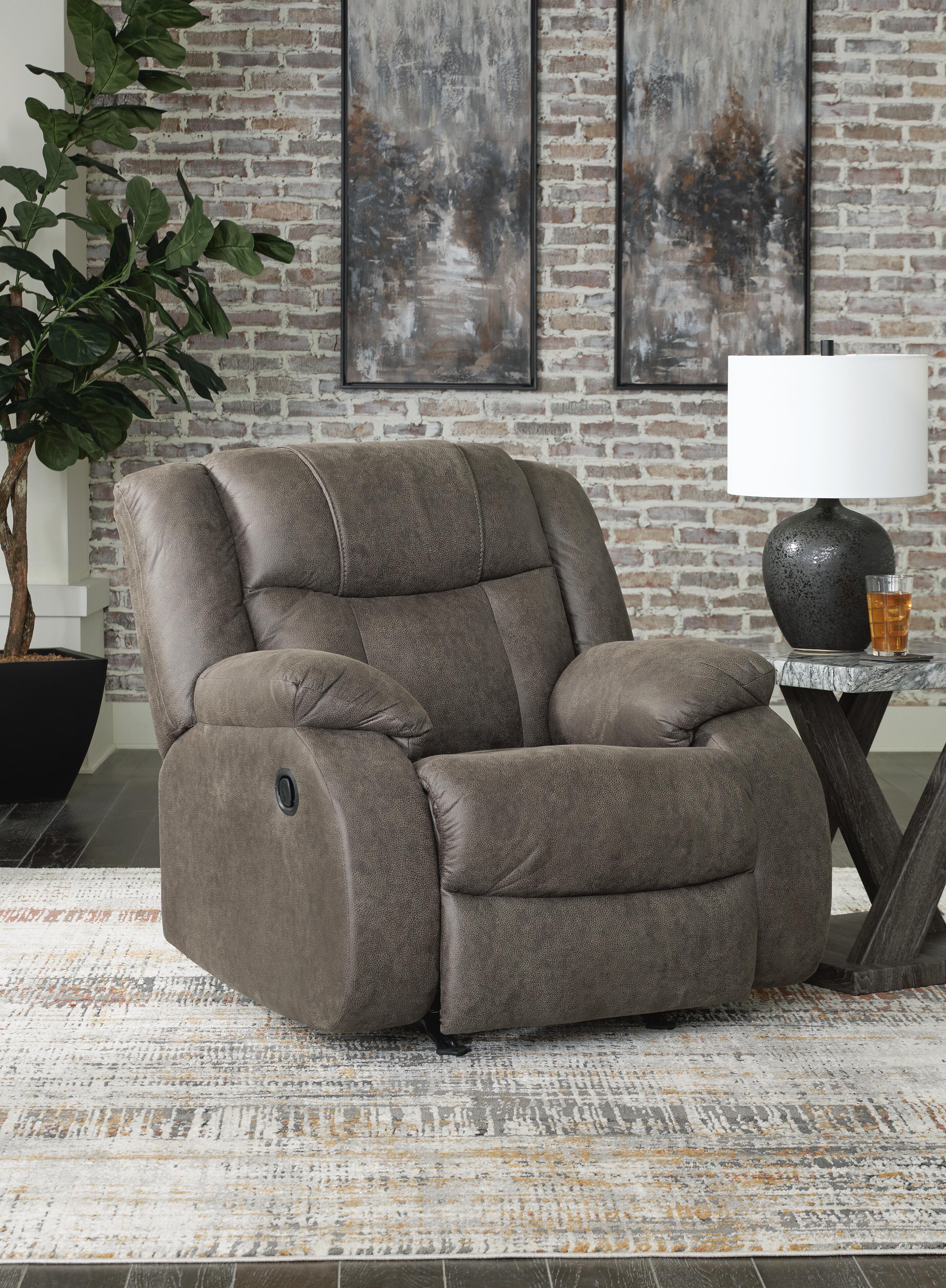 Dar Furniture - Ashley Furniture - First Base Recliner - Rocker Recliner / Gunmetal - 6880425