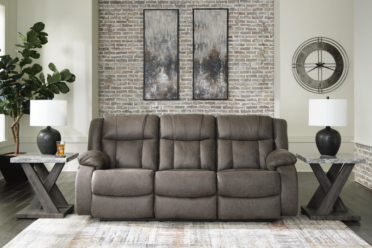 Dar Furniture - Ashley Furniture - First Base Reclining Sofa - Reclining Sofa / Gunmetal - 6880488