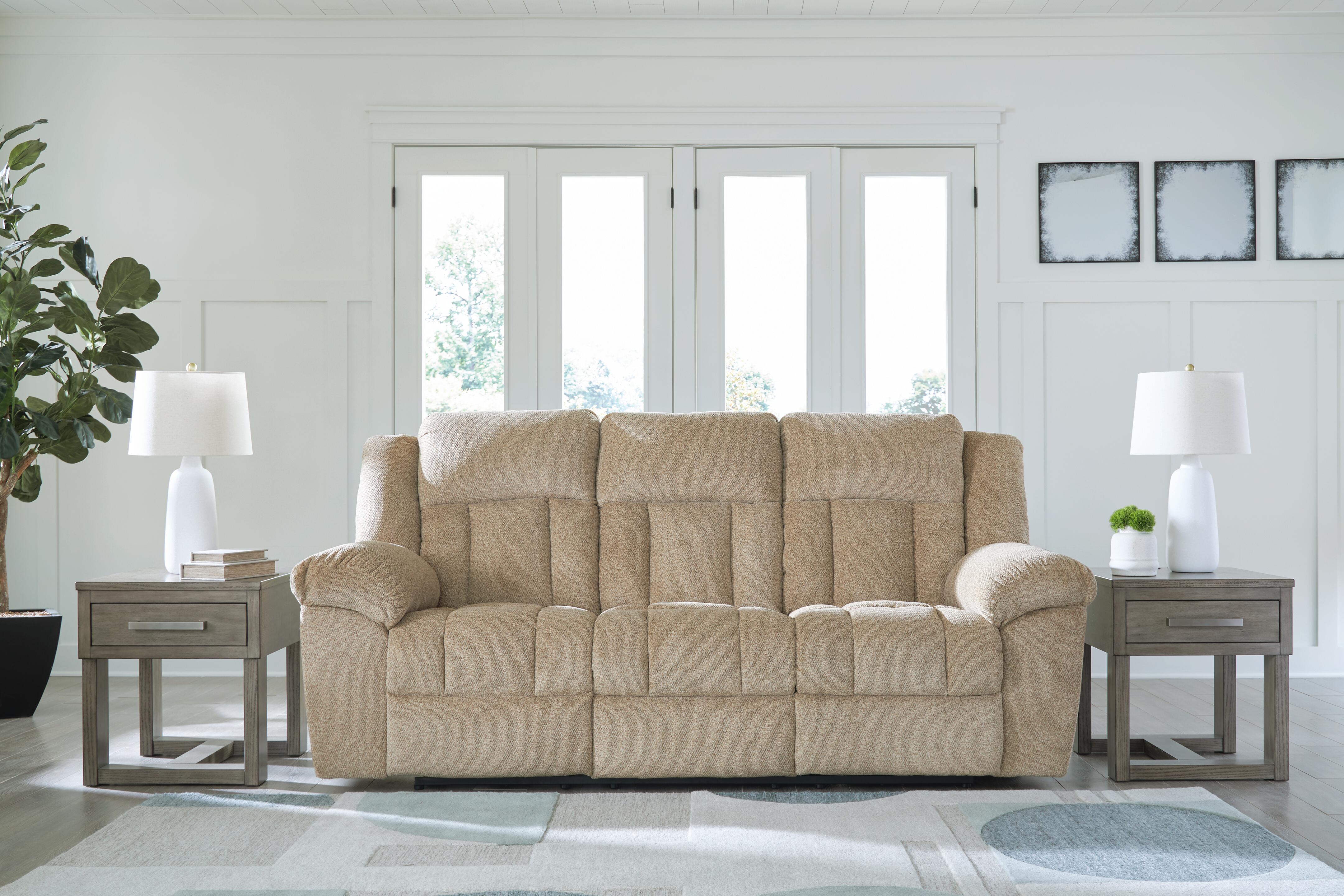 Dar Furniture - Ashley Furniture - Tip-Off Power Reclining Sofa - PWR REC Sofa with ADJ Headrest / Wheat - 6930515