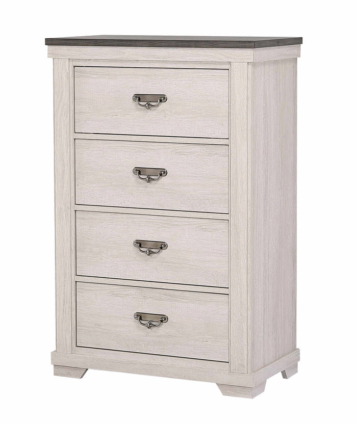Crown Mark Furniture Leighton 4 Drawer Chest In White