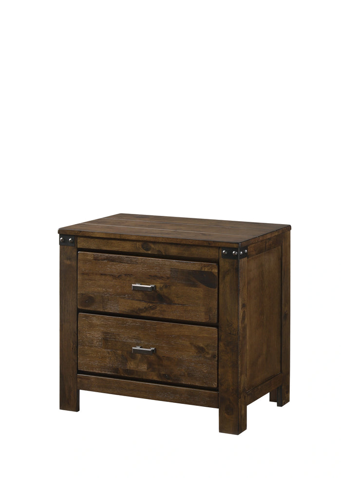 Crown Mark Furniture Curtis Night Stand In Rustic