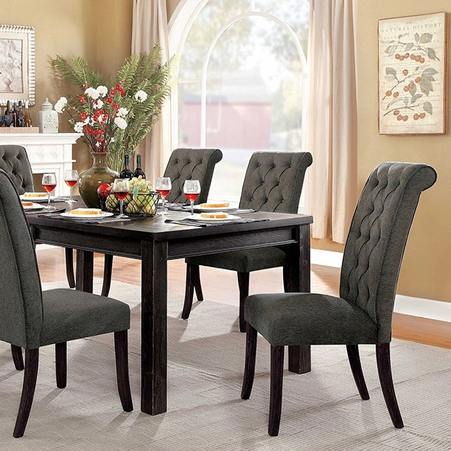 Sania 7 Pc Dining Table Set Black