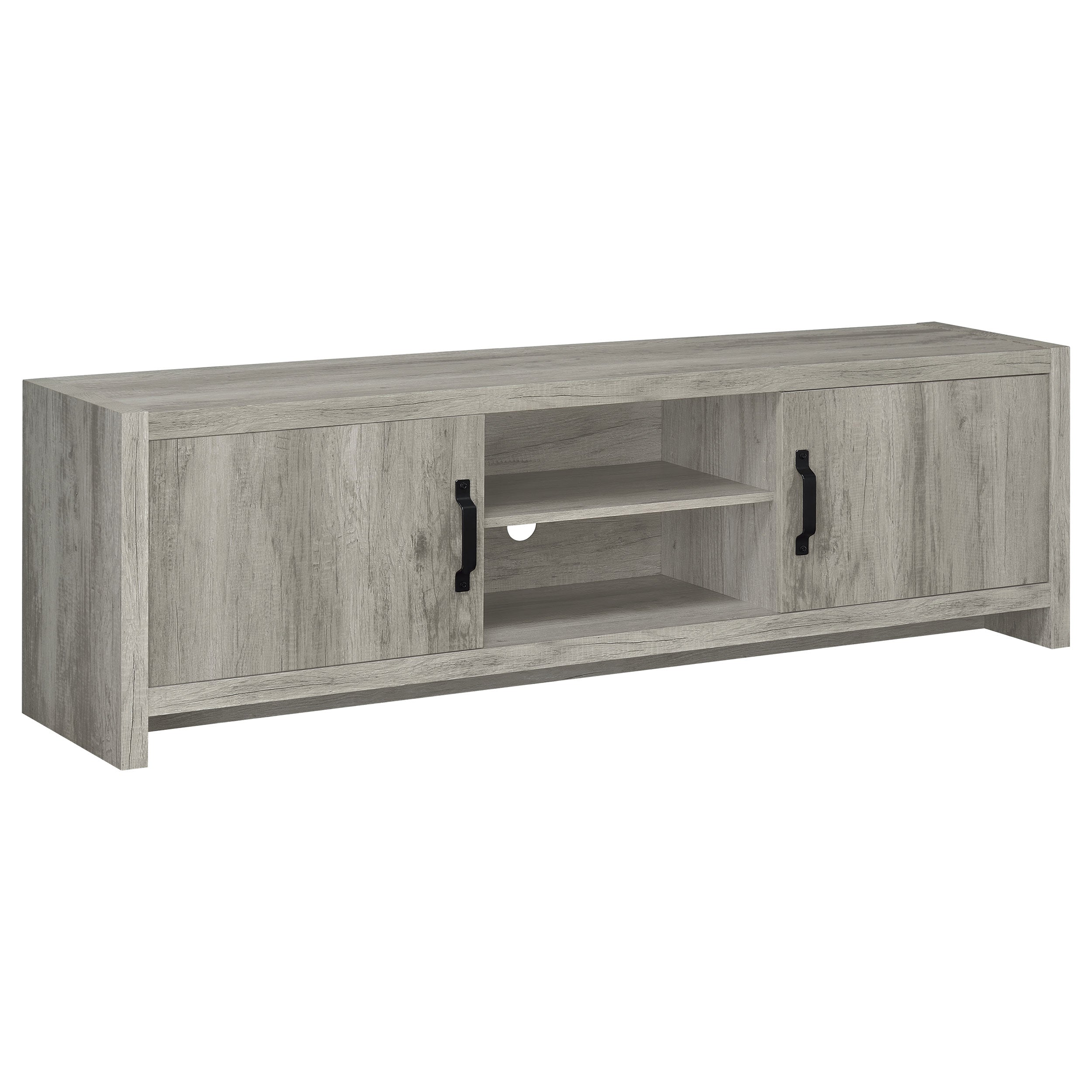 Dar Furniture - Coaster - Burke 2-door Engineered Wood 71-inch TV Stand Grey Driftwood - 701025