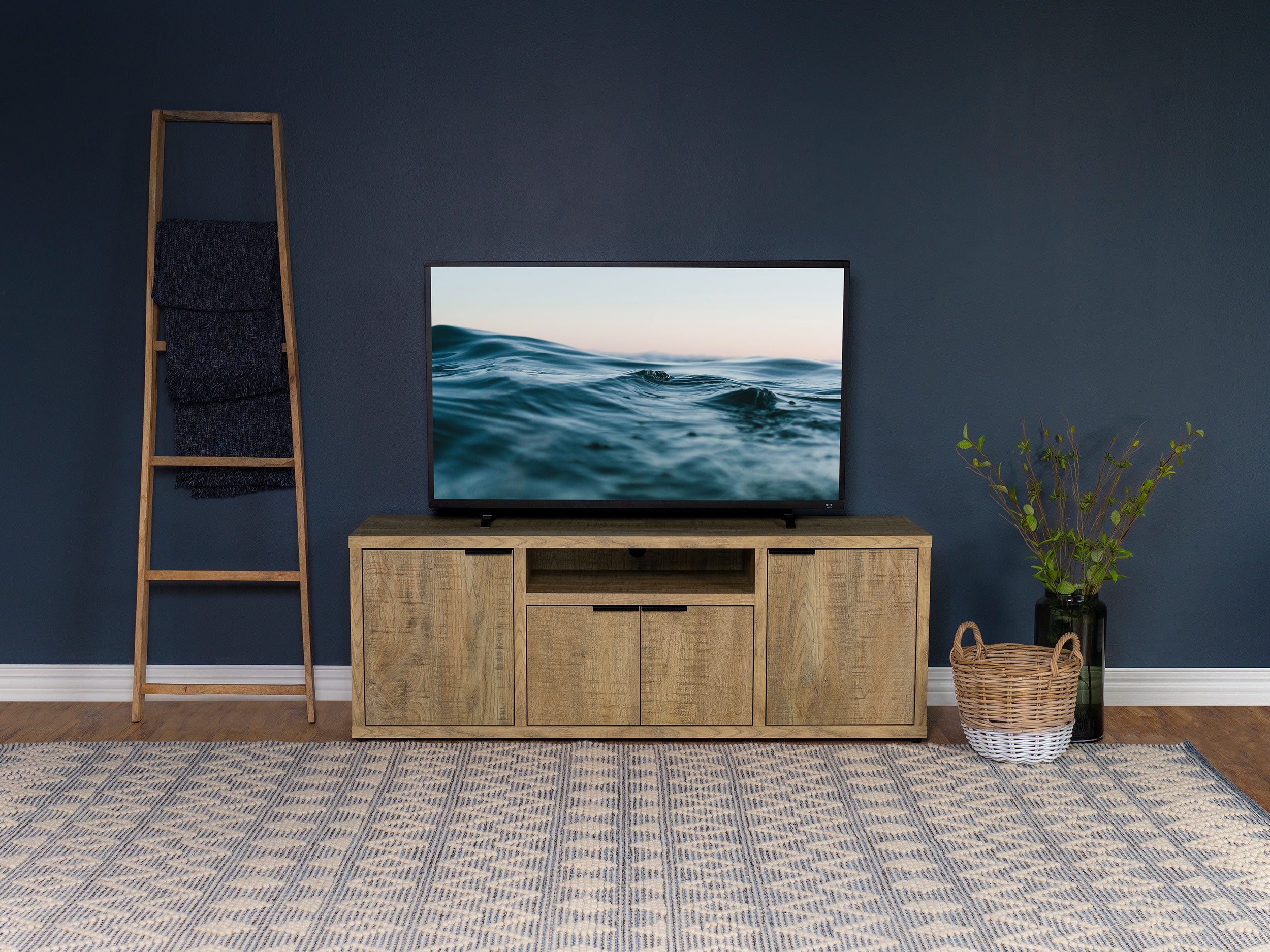 Tabby 4-door Engineered Wood 60-inch TV Stand Mango