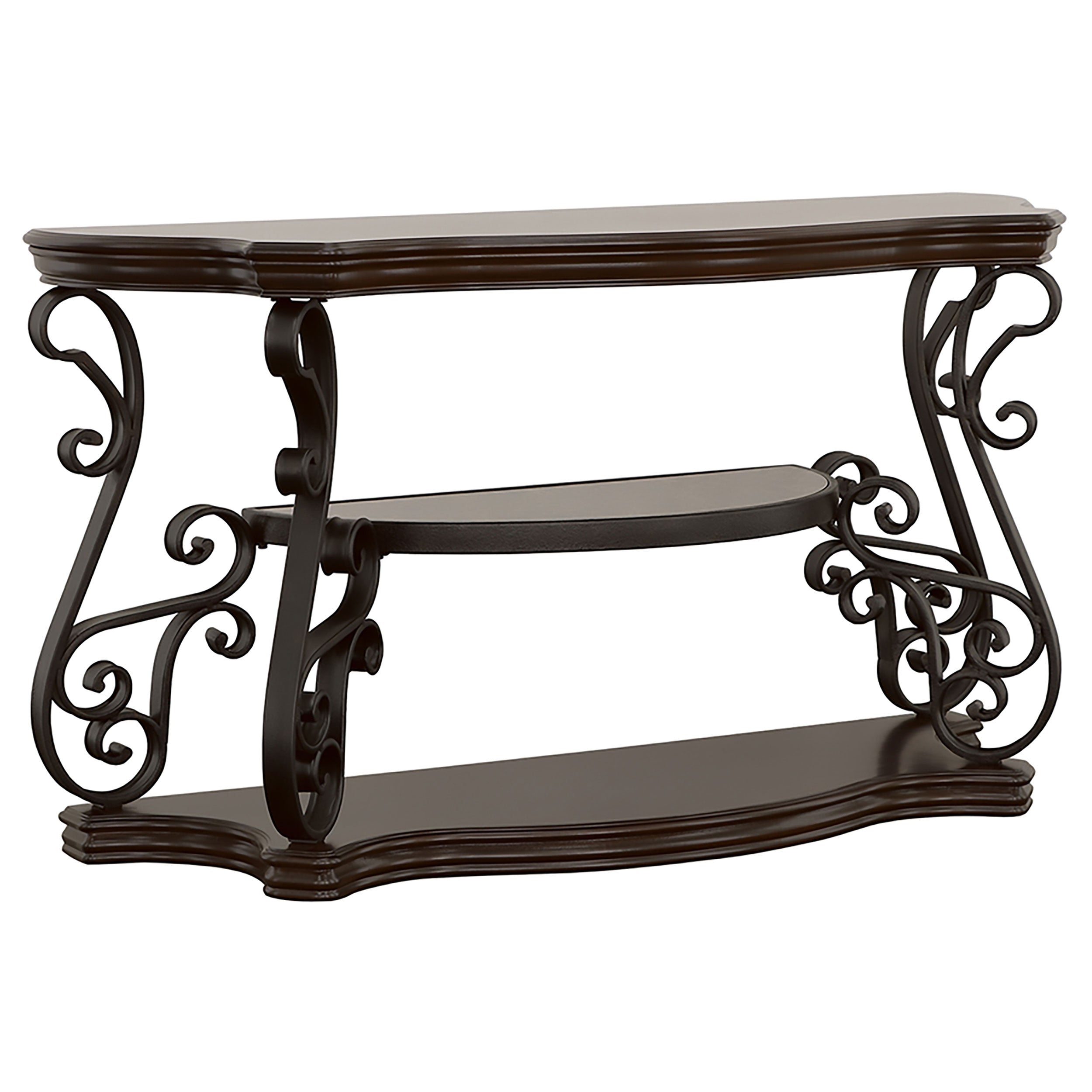 Dar Furniture - Coaster - Laney Scrollwork Entryway Sofa Console Table Deep Merlot - 702449