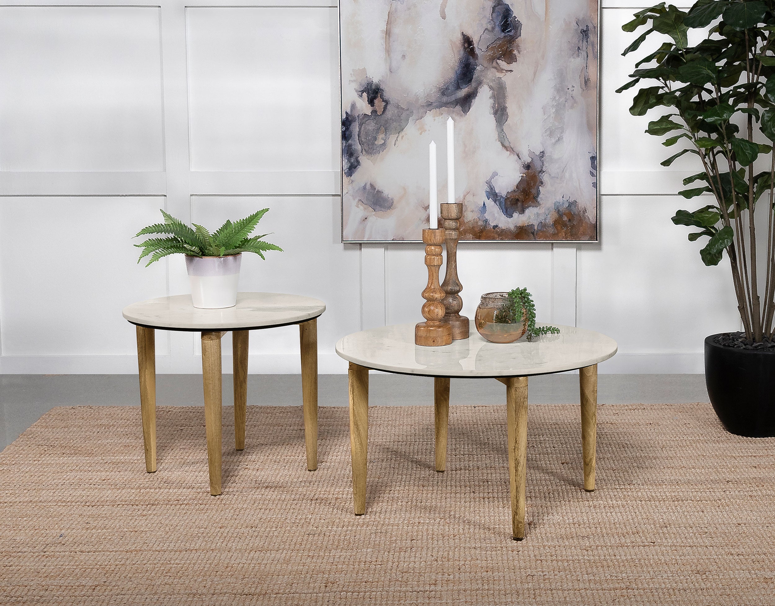 Dar Furniture - Coaster - Aldis 2-piece Coffee and End Table Set White - 703718-S2