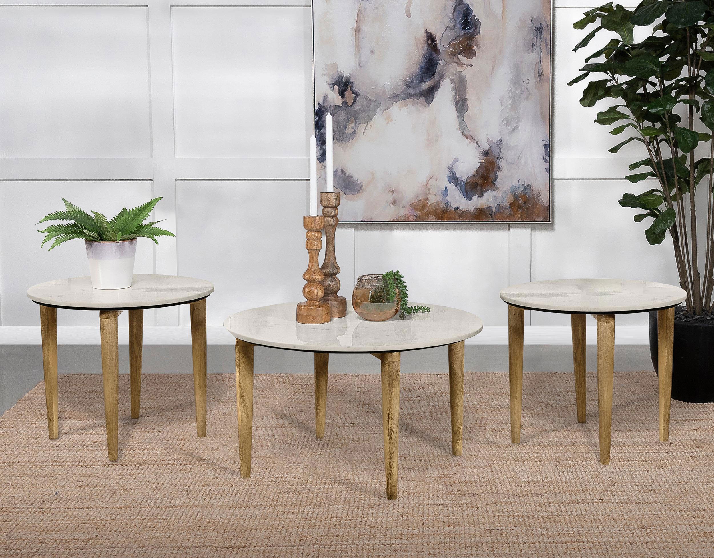 Dar Furniture - Coaster - Aldis 3-piece Coffee and End Table Set White - 703718-S3