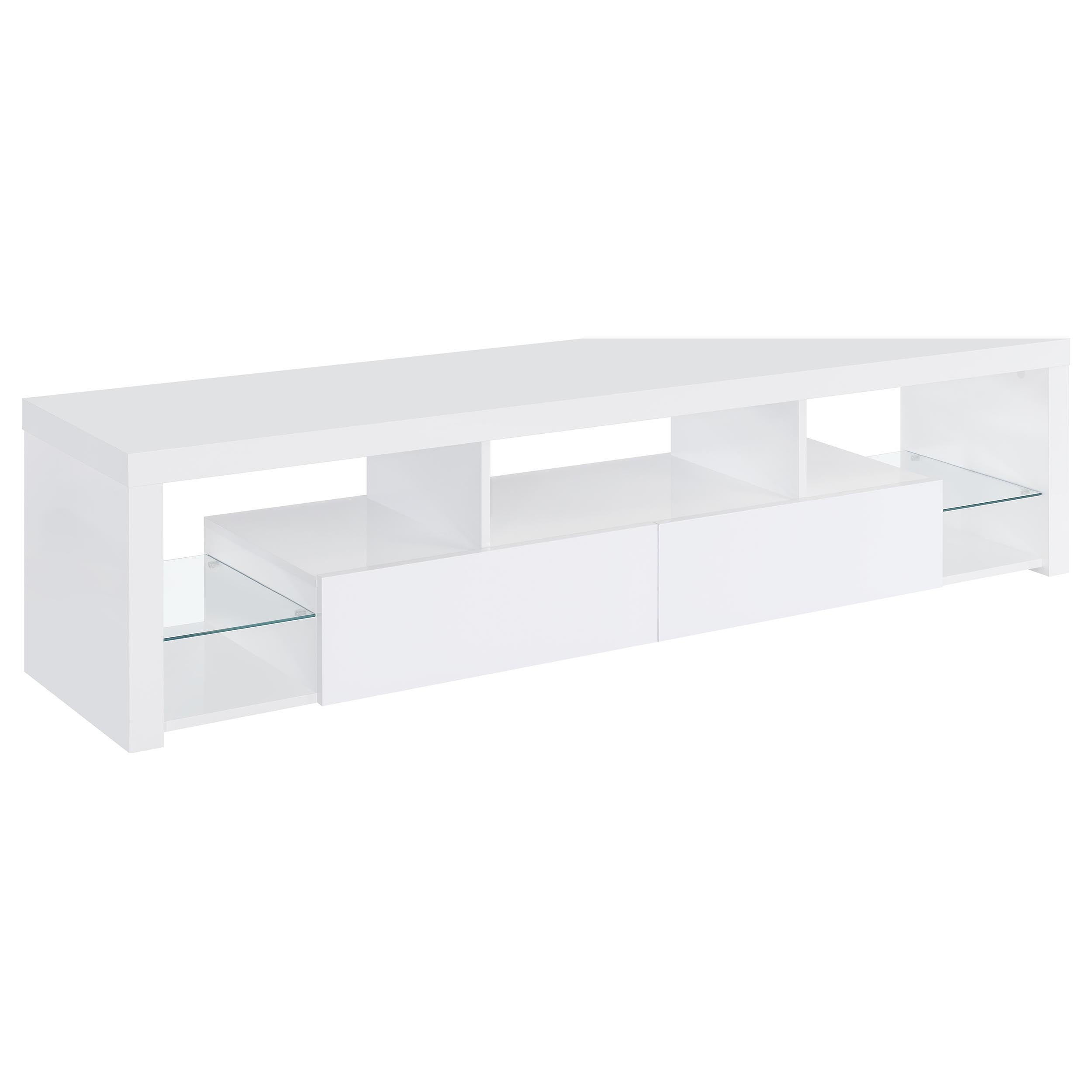 Dar Furniture - Coaster - Jude 2-drawer Engineered Wood 71-inch TV Stand High Gloss White - 704251