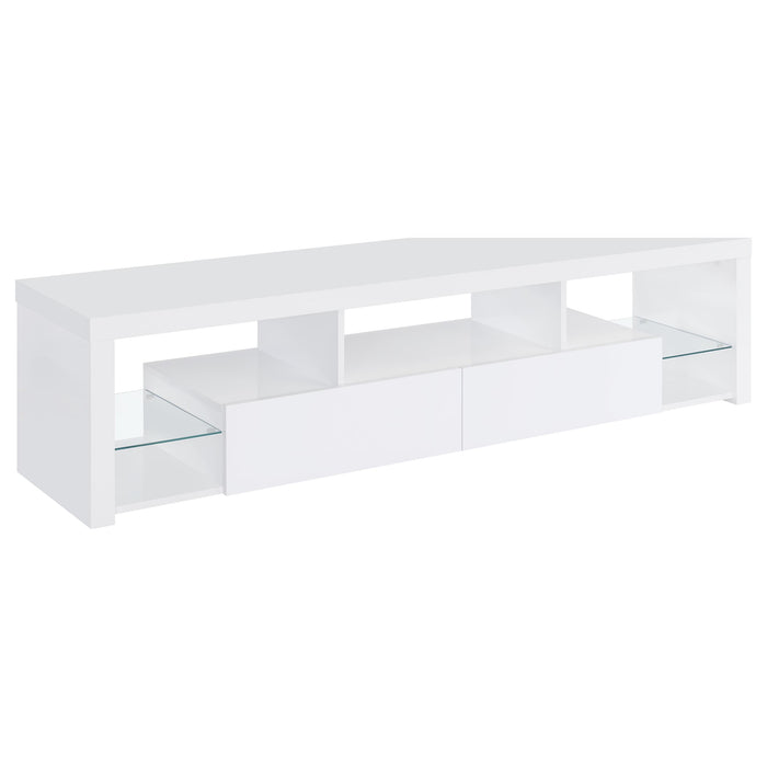 Jude 2-drawer Engineered Wood 71-inch TV Stand High Gloss White