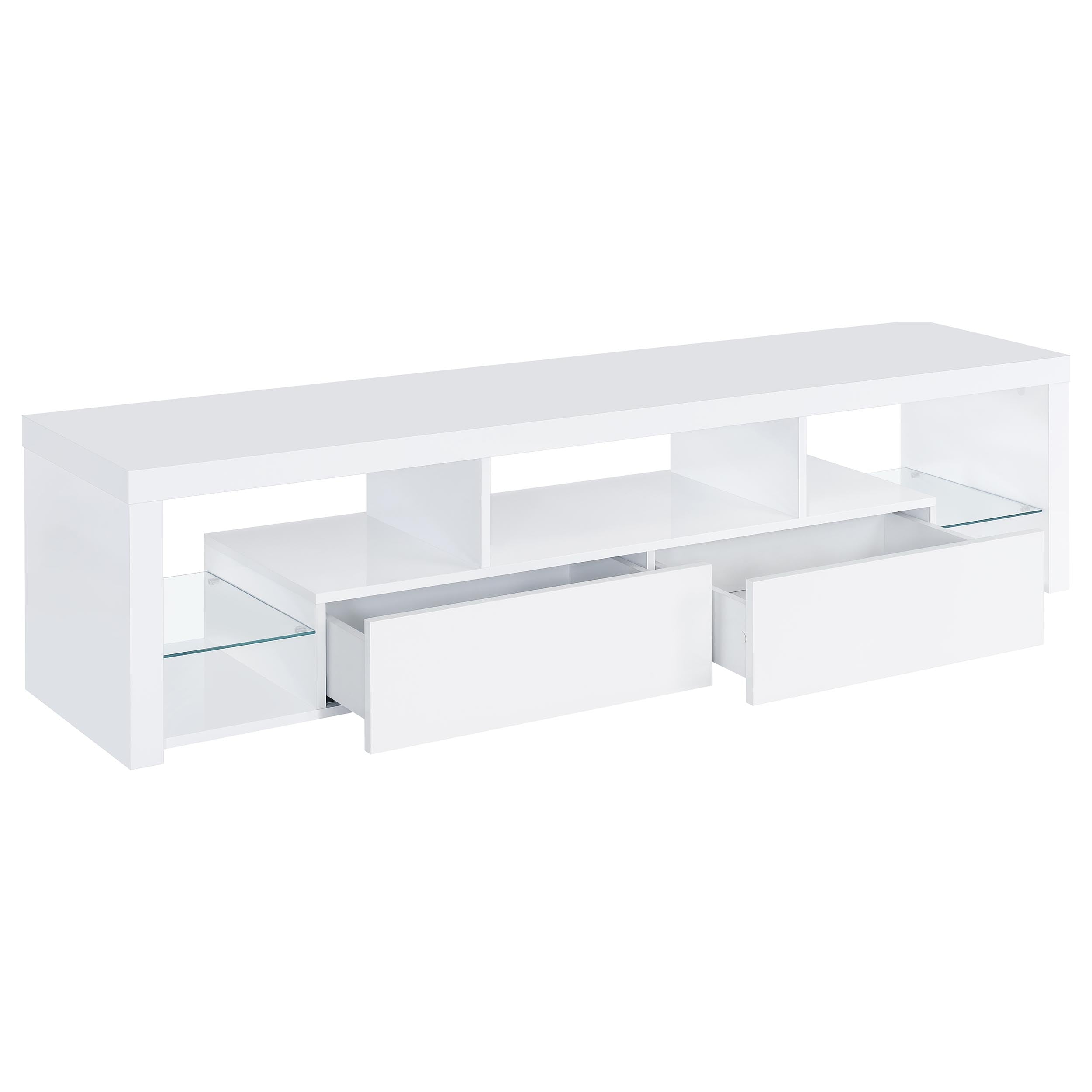 Jude 2-drawer Engineered Wood 71-inch TV Stand High Gloss White