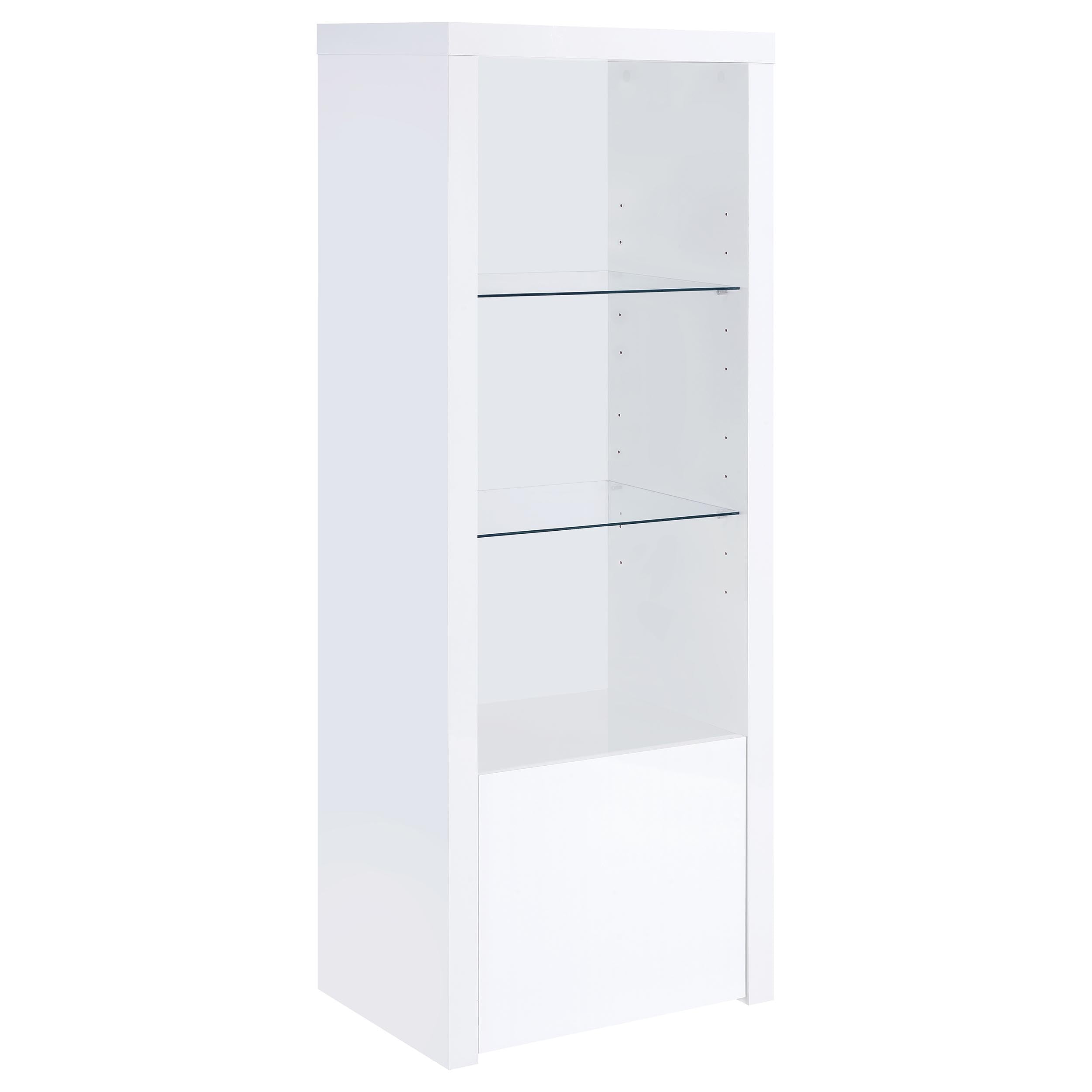 Dar Furniture - Coaster - Jude 3-shelf Engineered Wood Media Tower High Gloss White - 704254