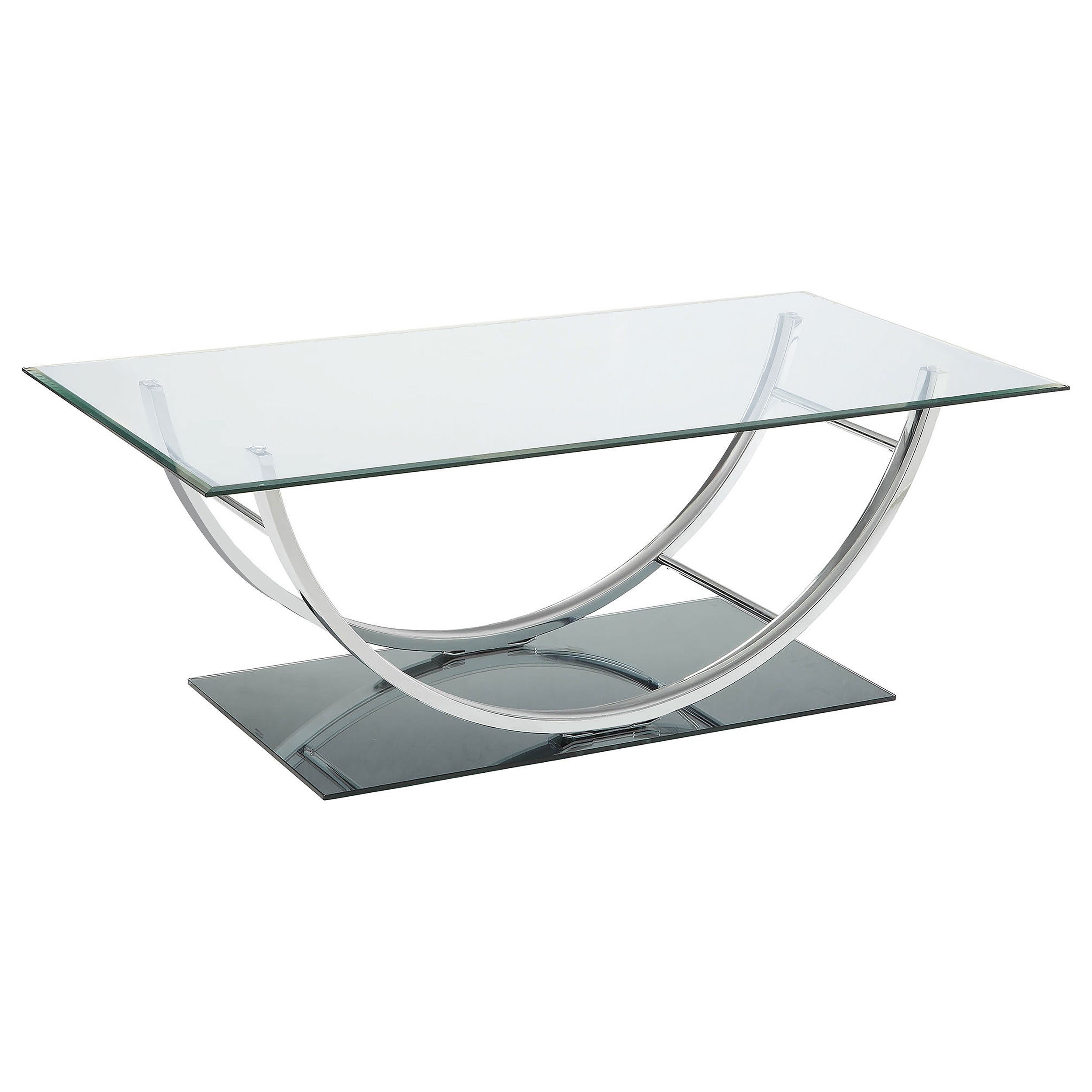 Dar Furniture - Coaster - Danville Rectangular U-Shaped Glass Top Coffee Table Chrome - 704988