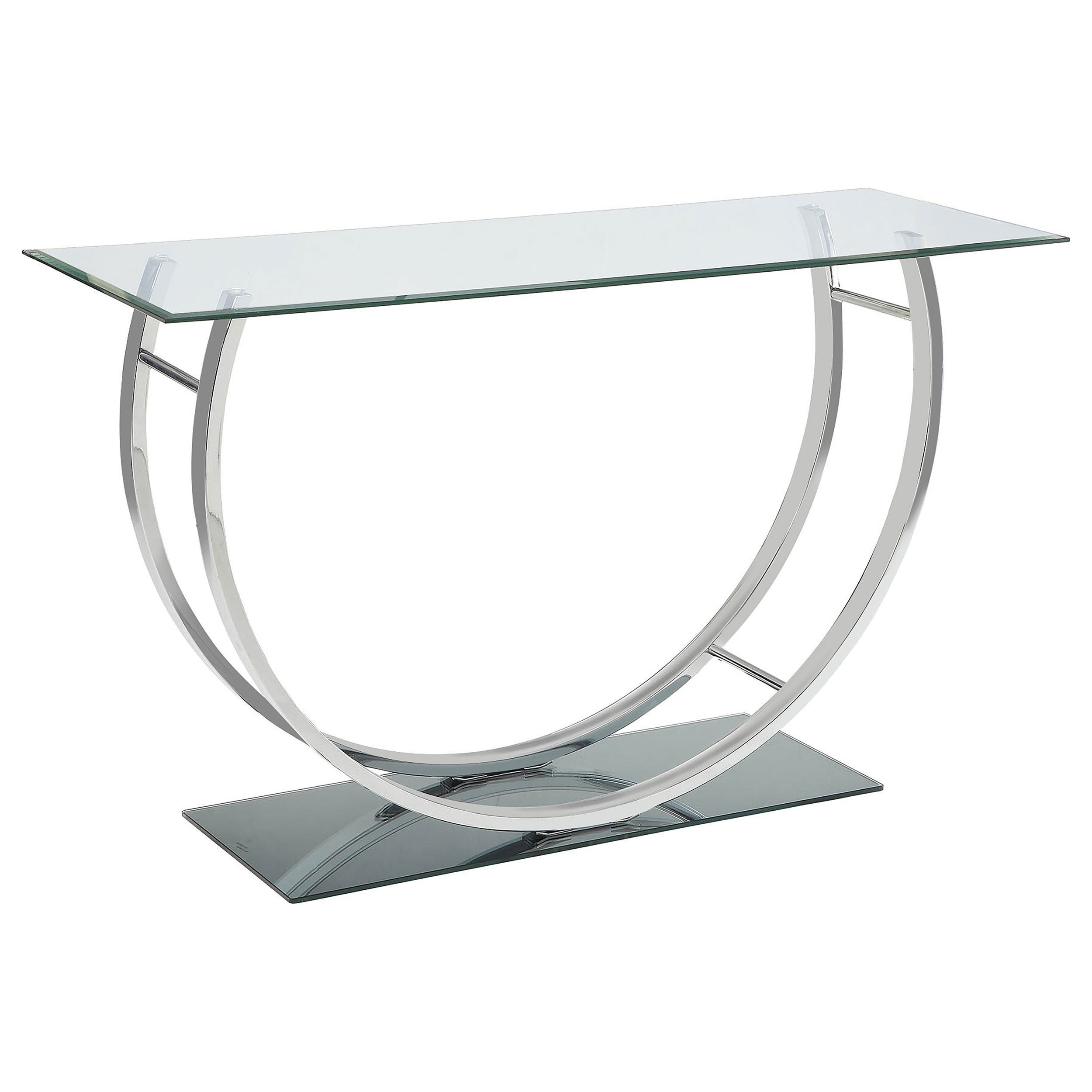 Dar Furniture - Coaster - Danville U-shaped Glass Top Entryway Console Table Chrome - 704989