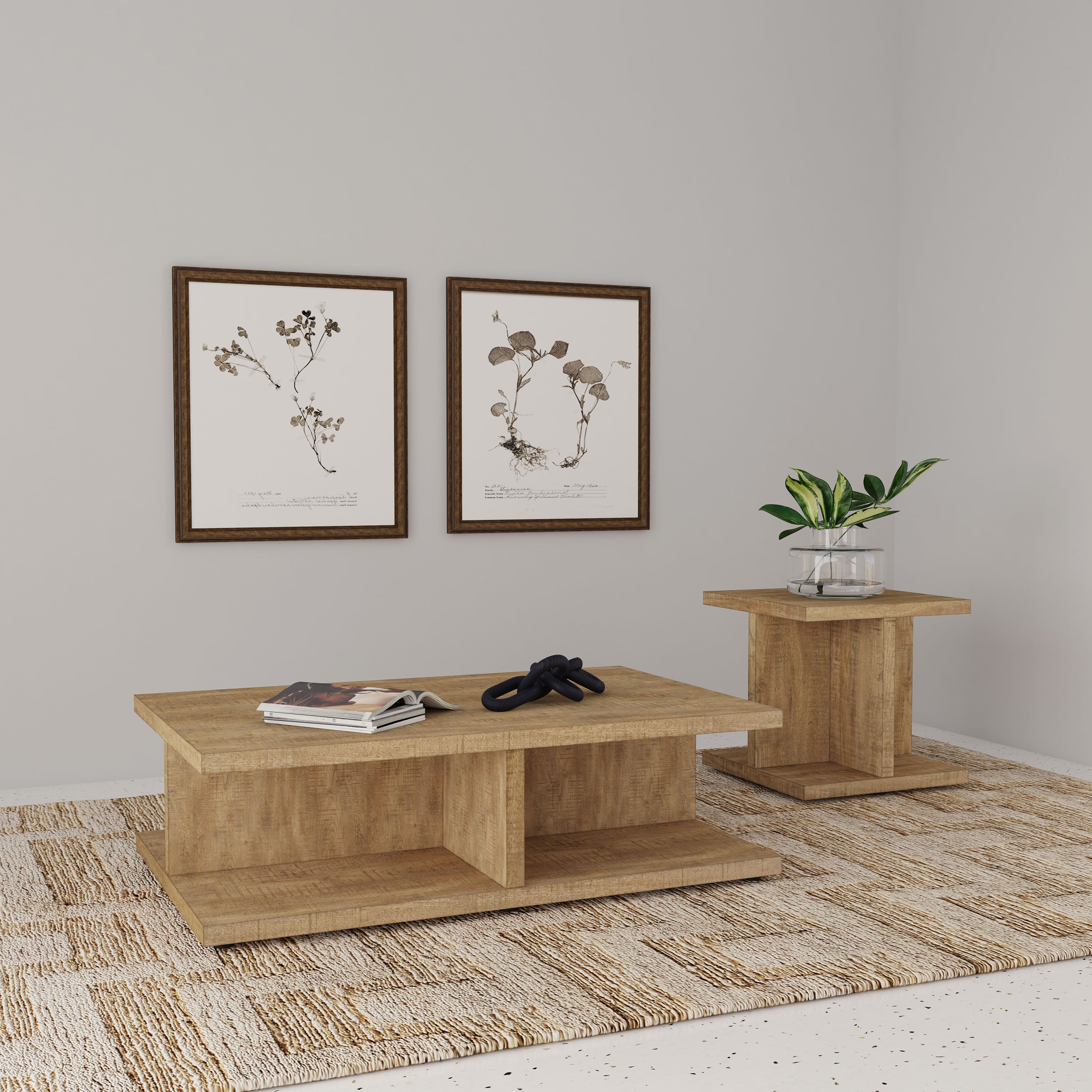Dar Furniture - Coaster - Cortona 2-piece Coffee and End Table Set Mango - 706178-S2