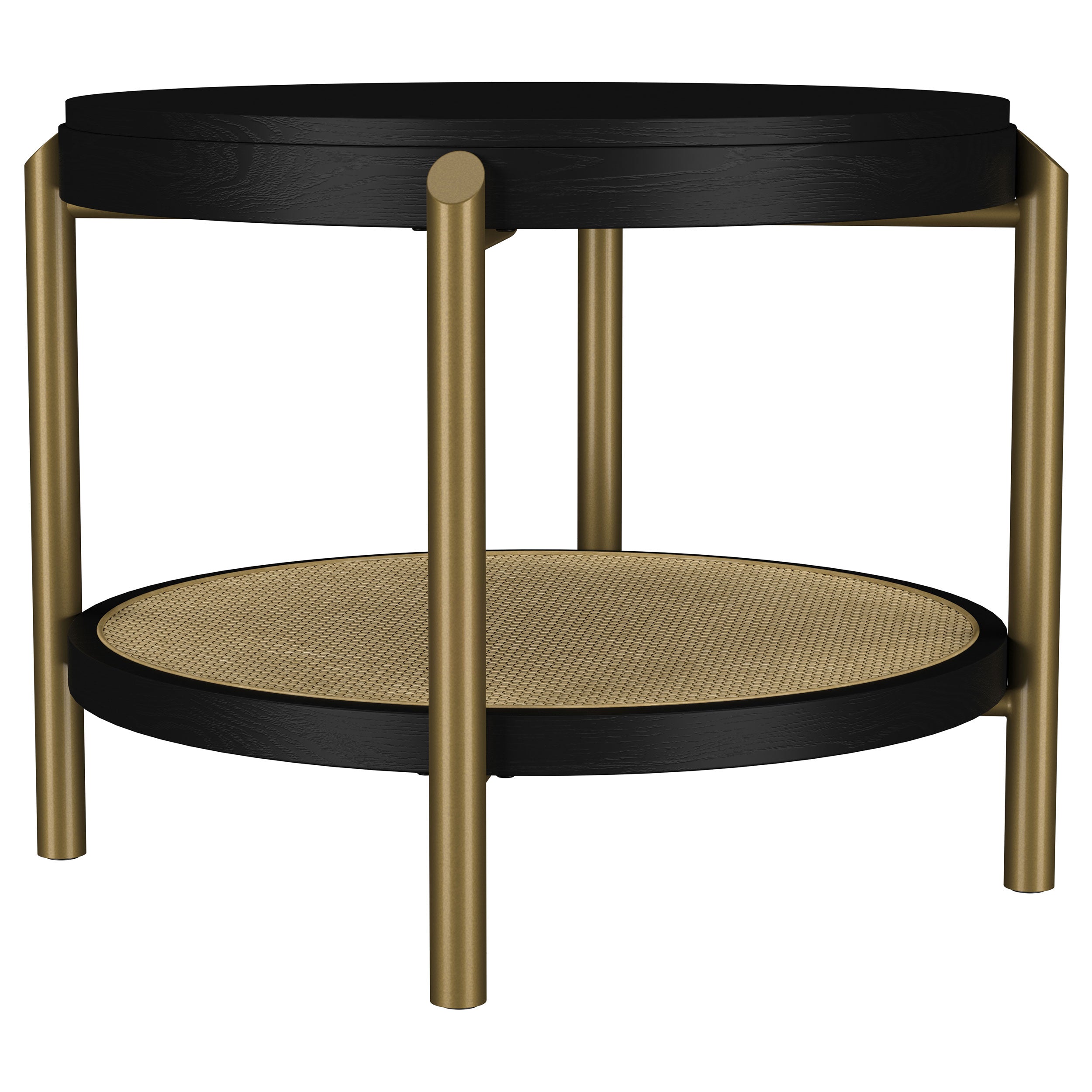 Dar Furniture - Coaster - Arini Round End Side Table With Storage Shelf Black - 706197