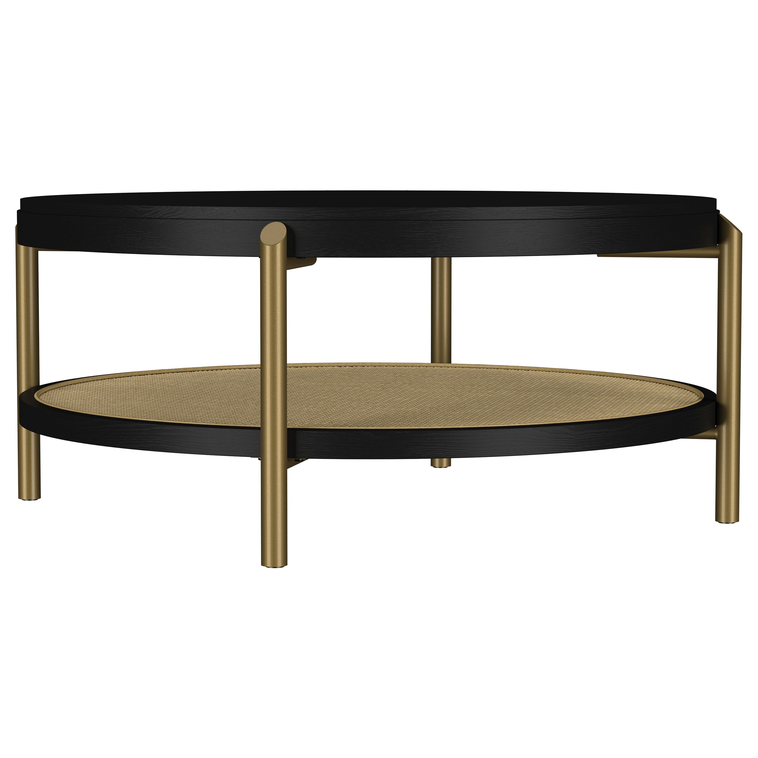 Dar Furniture - Coaster - Arini Round Coffee Table With Storage Shelf Black - 706198