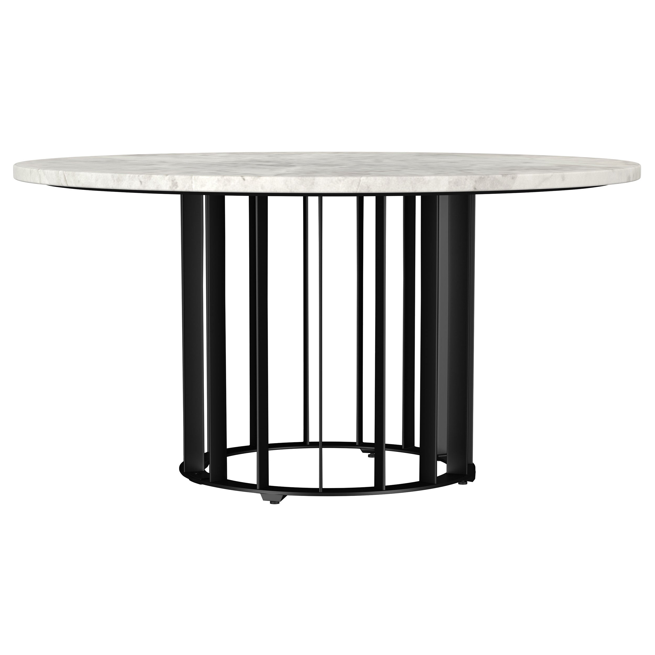 Dar Furniture - Coaster - Haven Round Genuine White Marble Top Coffee Table Black - 706208