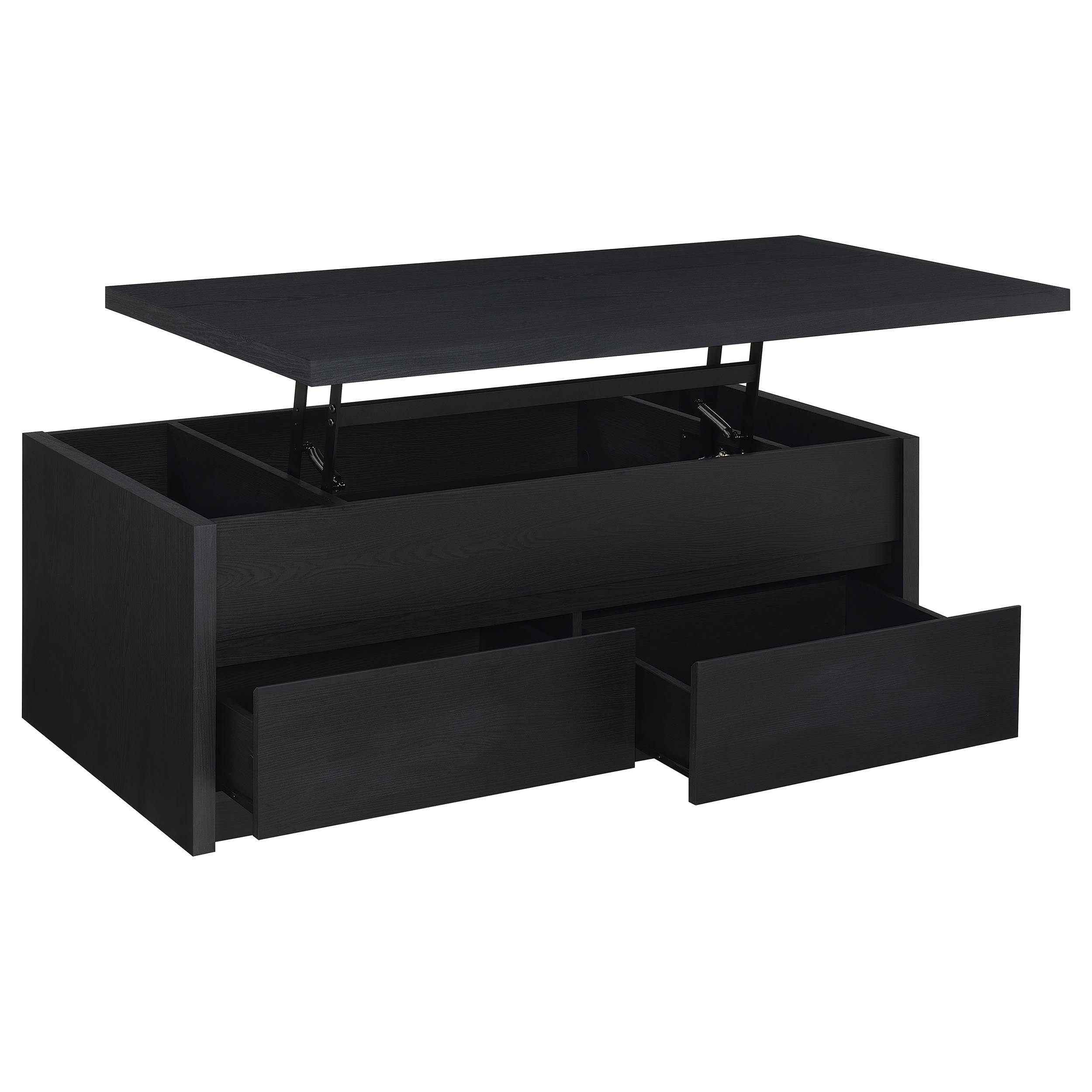 Dar Furniture - Coaster - Knapp Lift Top Cocktail Coffee Table with Dual Drawers Black - 706228
