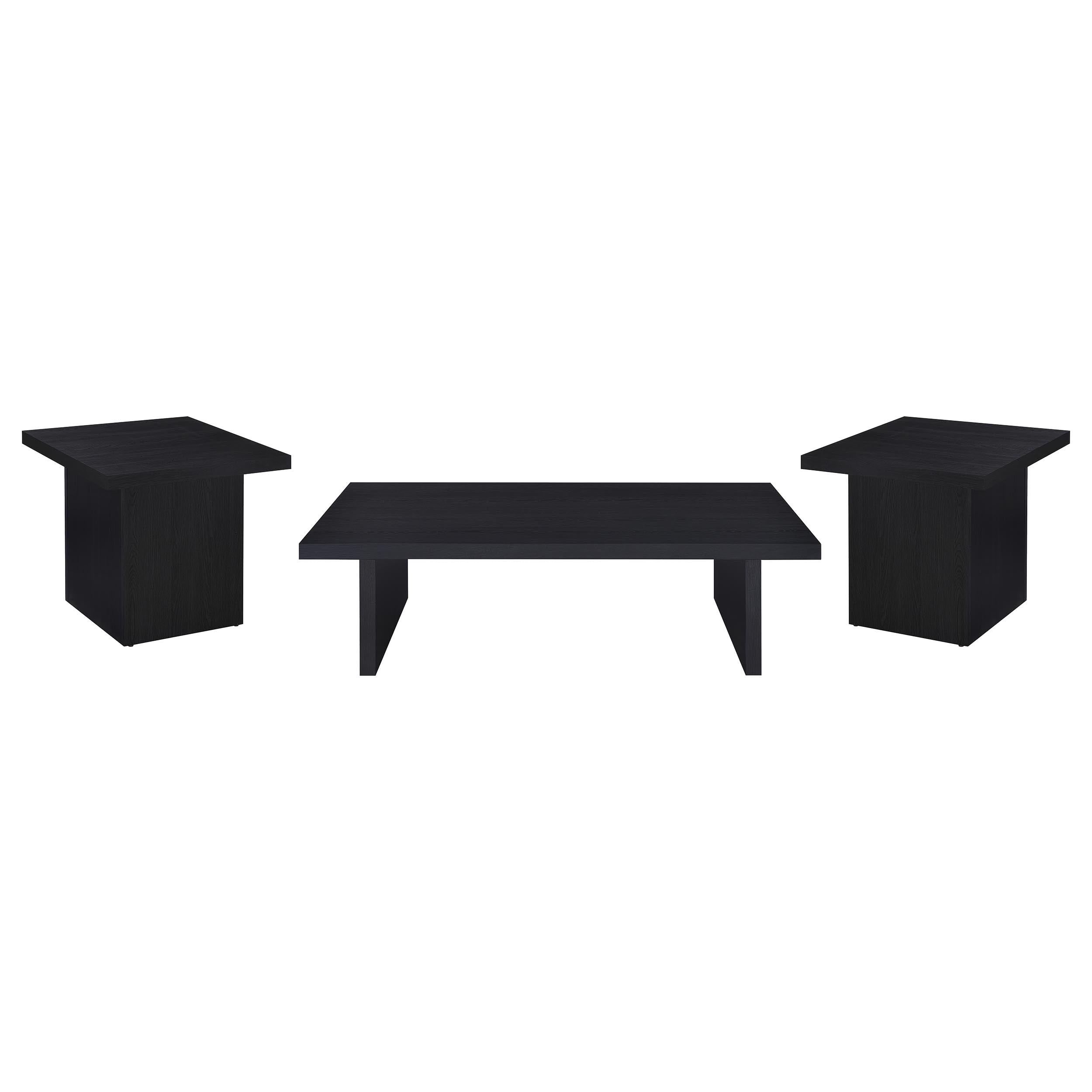 Max 3-piece Rectangular Coffee and End Table Set Black