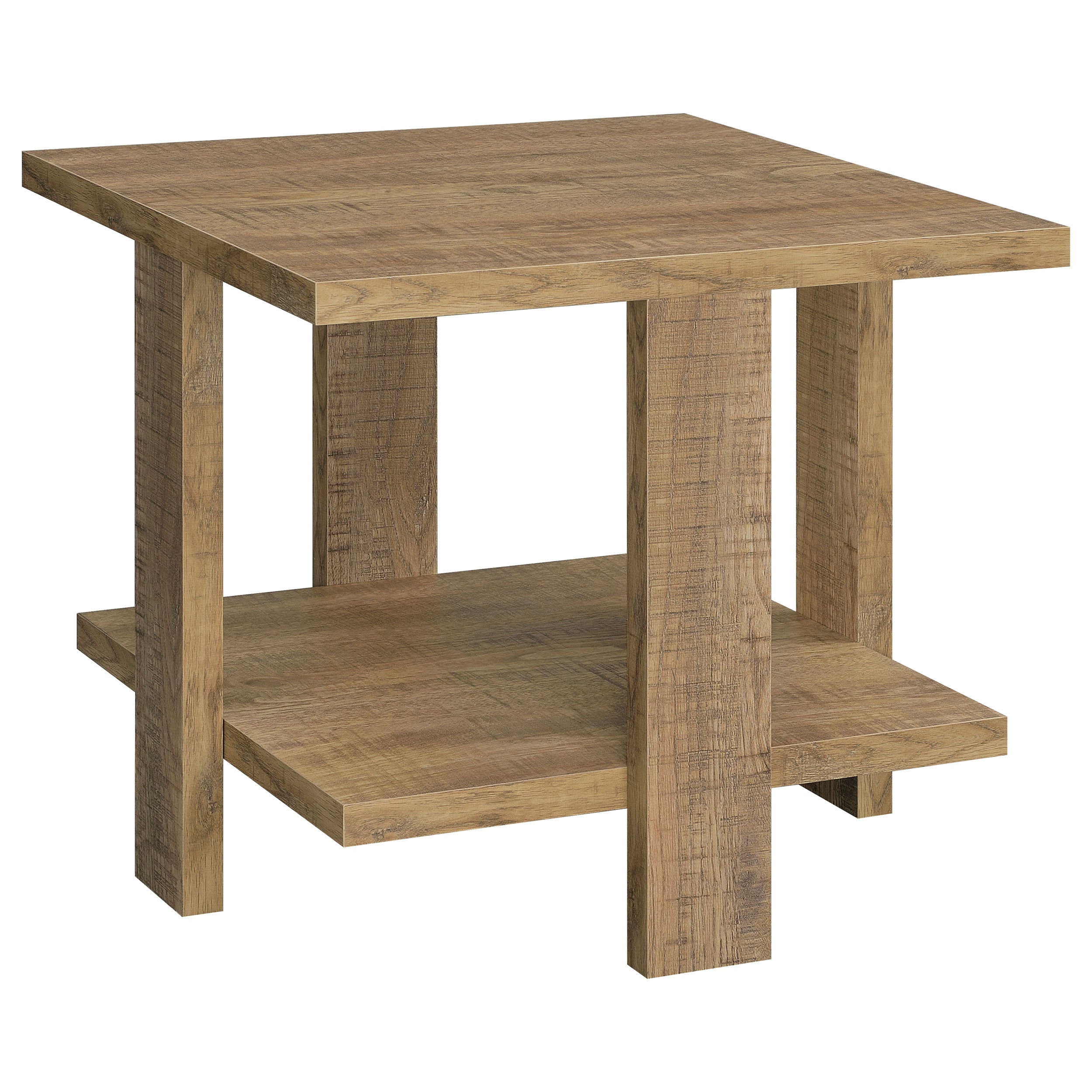 Dar Furniture - Coaster - Dawn Square Engineered Wood End Table Mango Brown - 707717