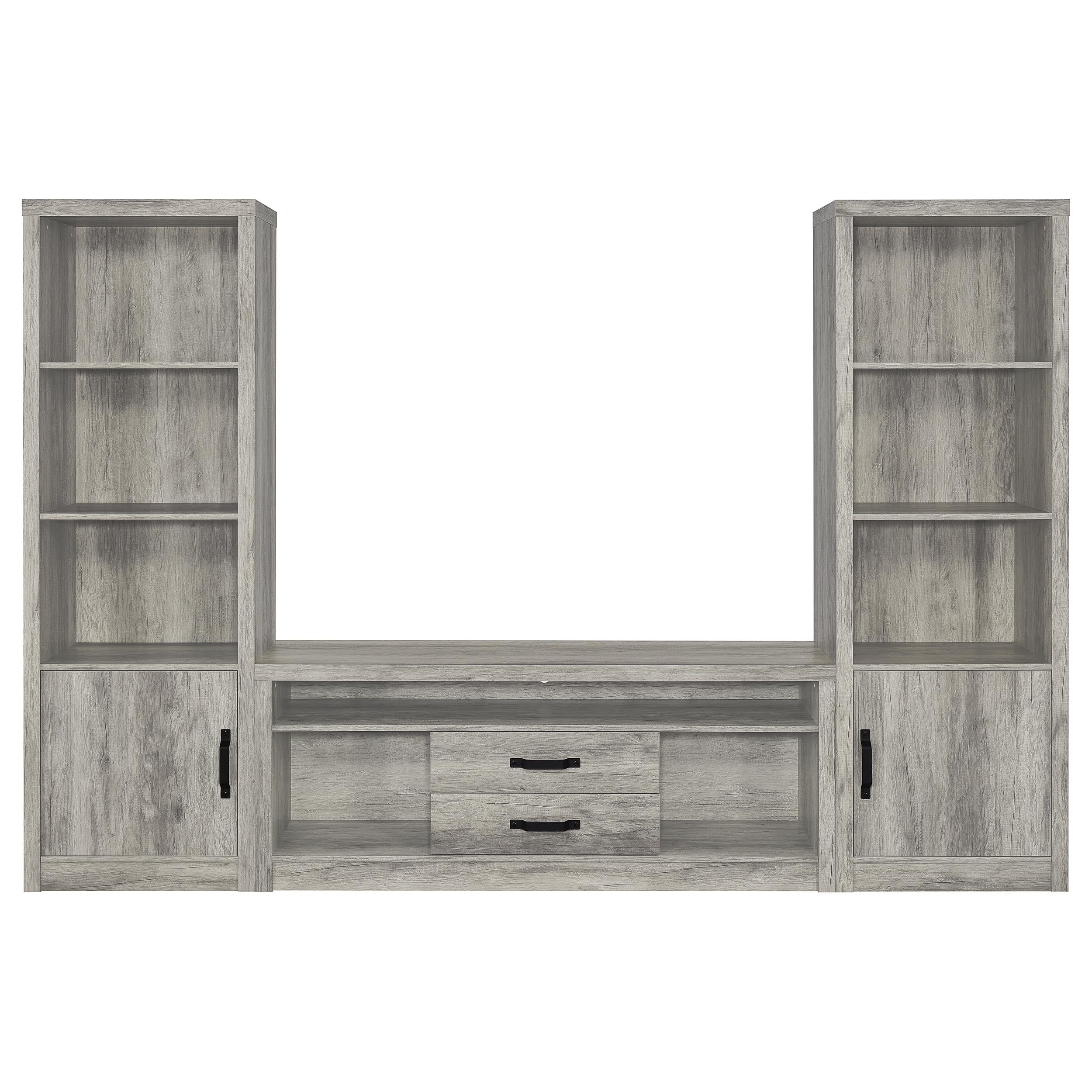 Burke 4-shelf Engineered Wood Media Tower Grey Driftwood