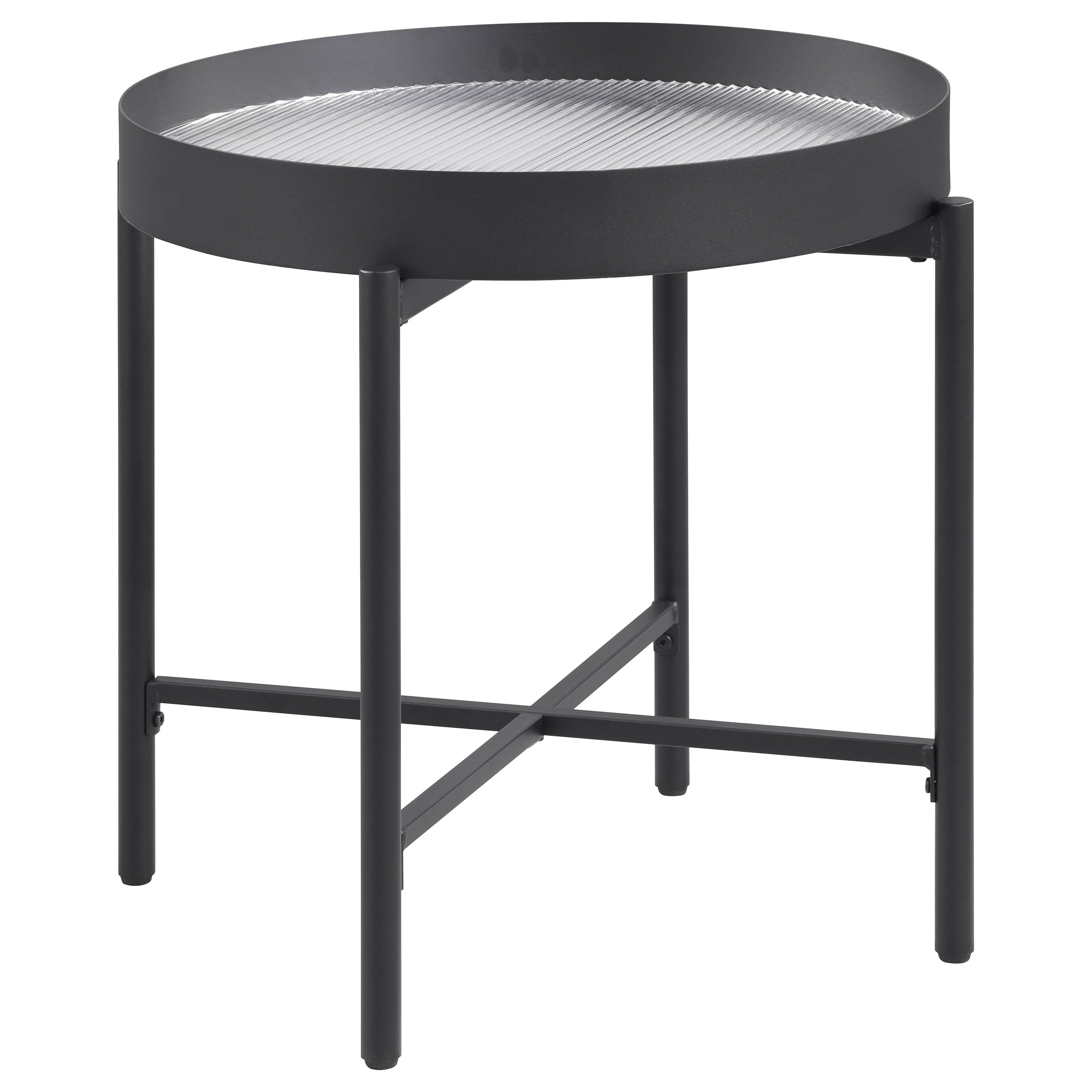 Dar Furniture - Coaster - Ozella Round End Side Table with Recessed Top Sandy Black - 707897