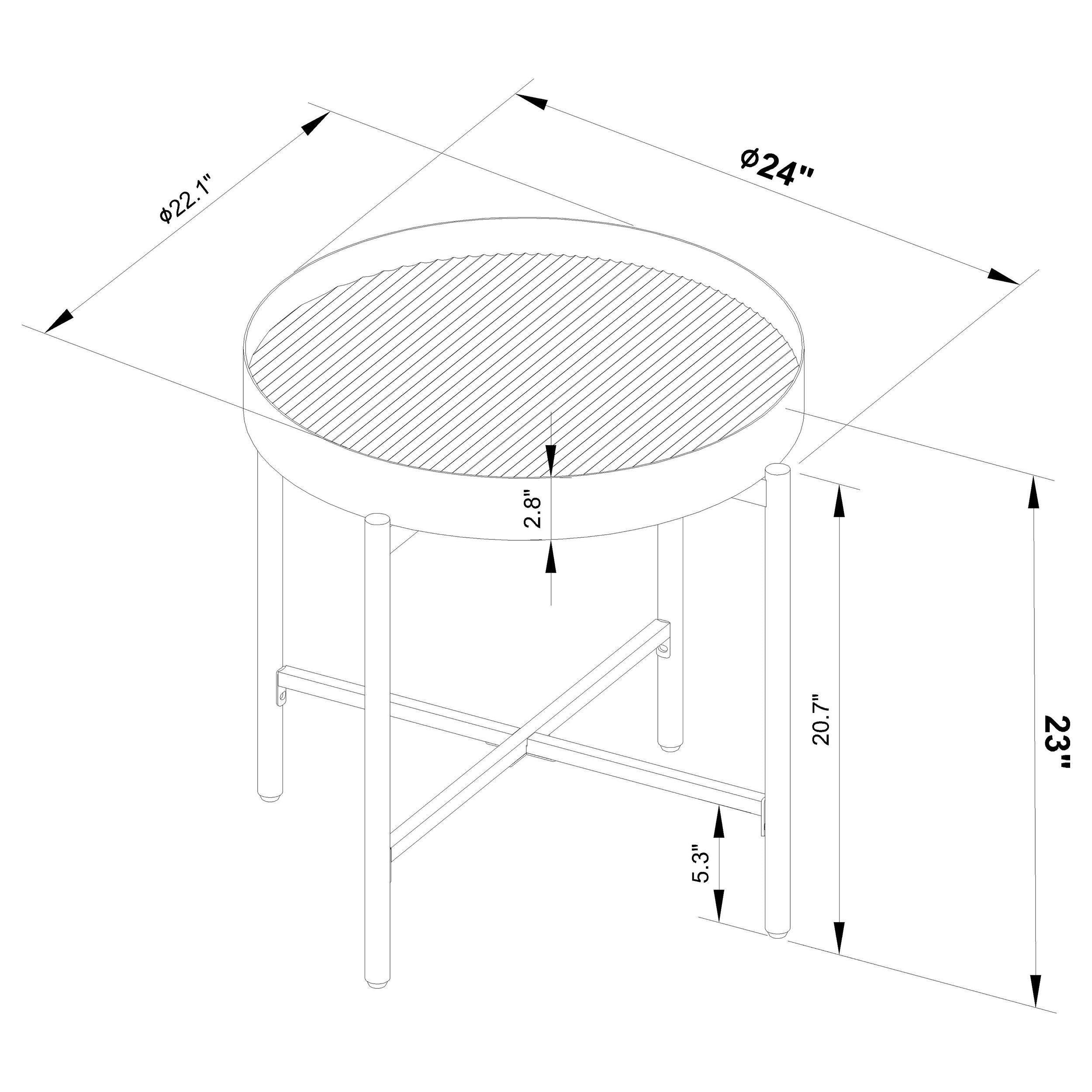 Ozella 2-piece Round Coffee and End Table Set Sandy Black