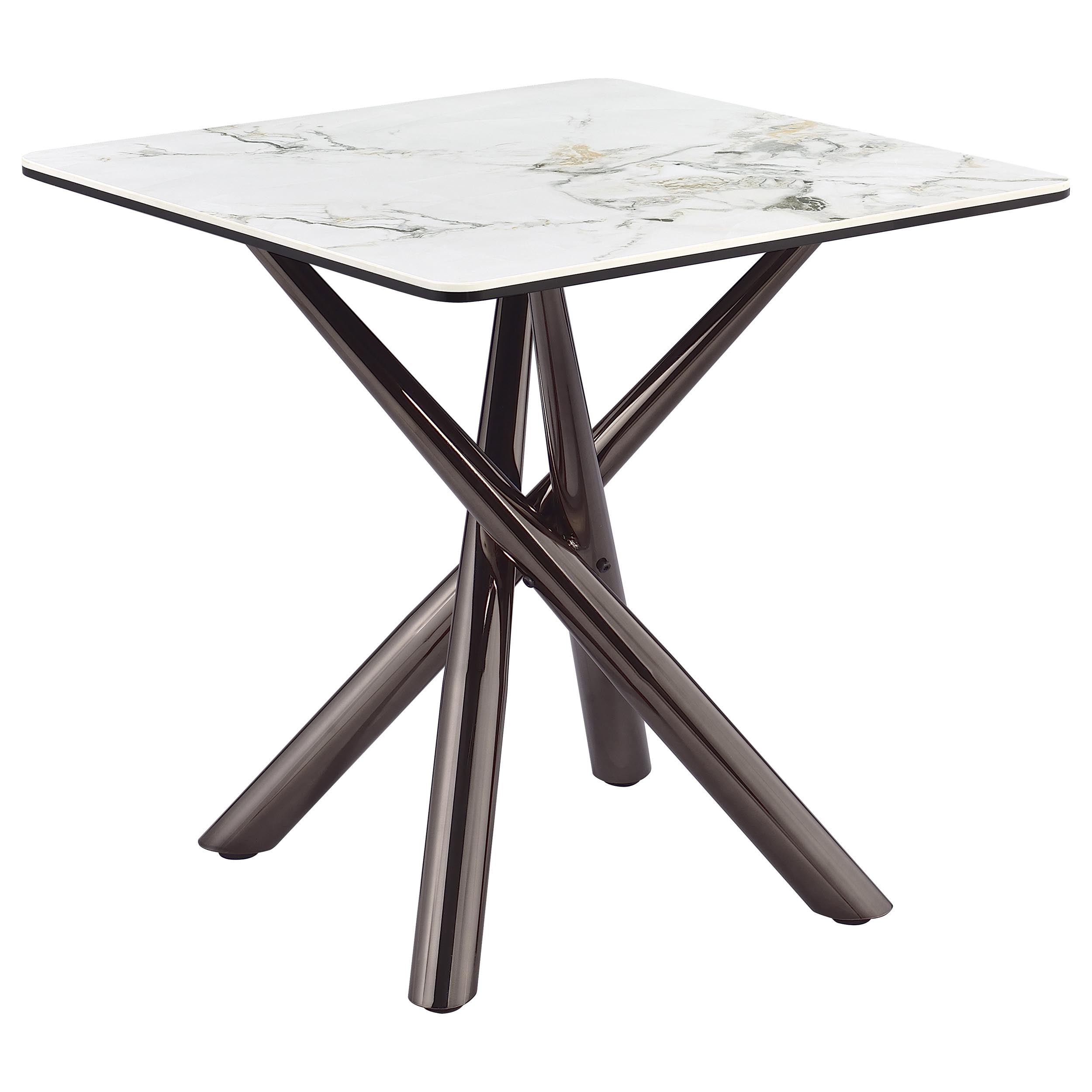 Dar Furniture - Coaster - Carvell Square Sintered Stone End Side Table Mirage White - 708137