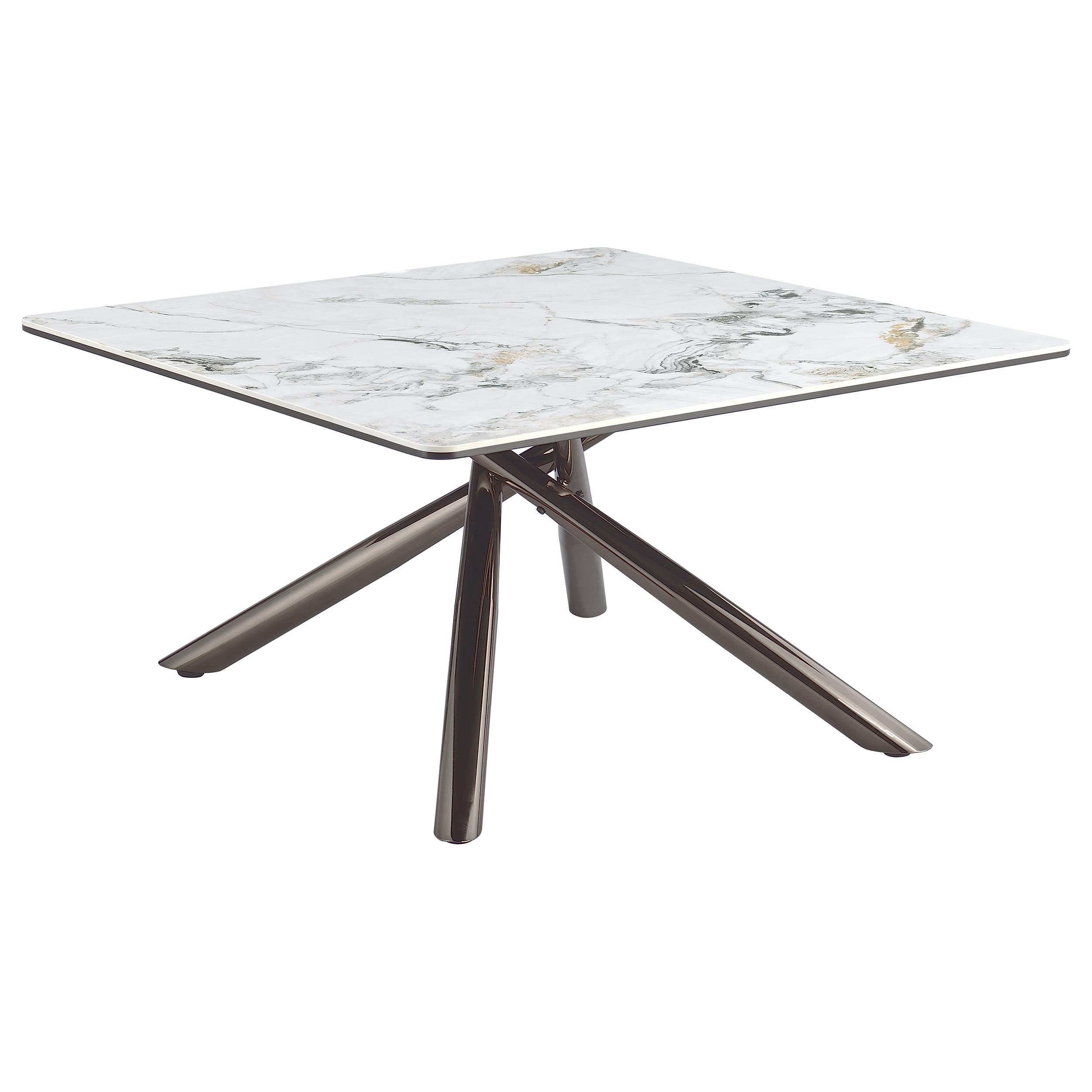 Dar Furniture - Coaster - Carvell Square Sintered Stone Top Coffee Table Mirage White - 708138