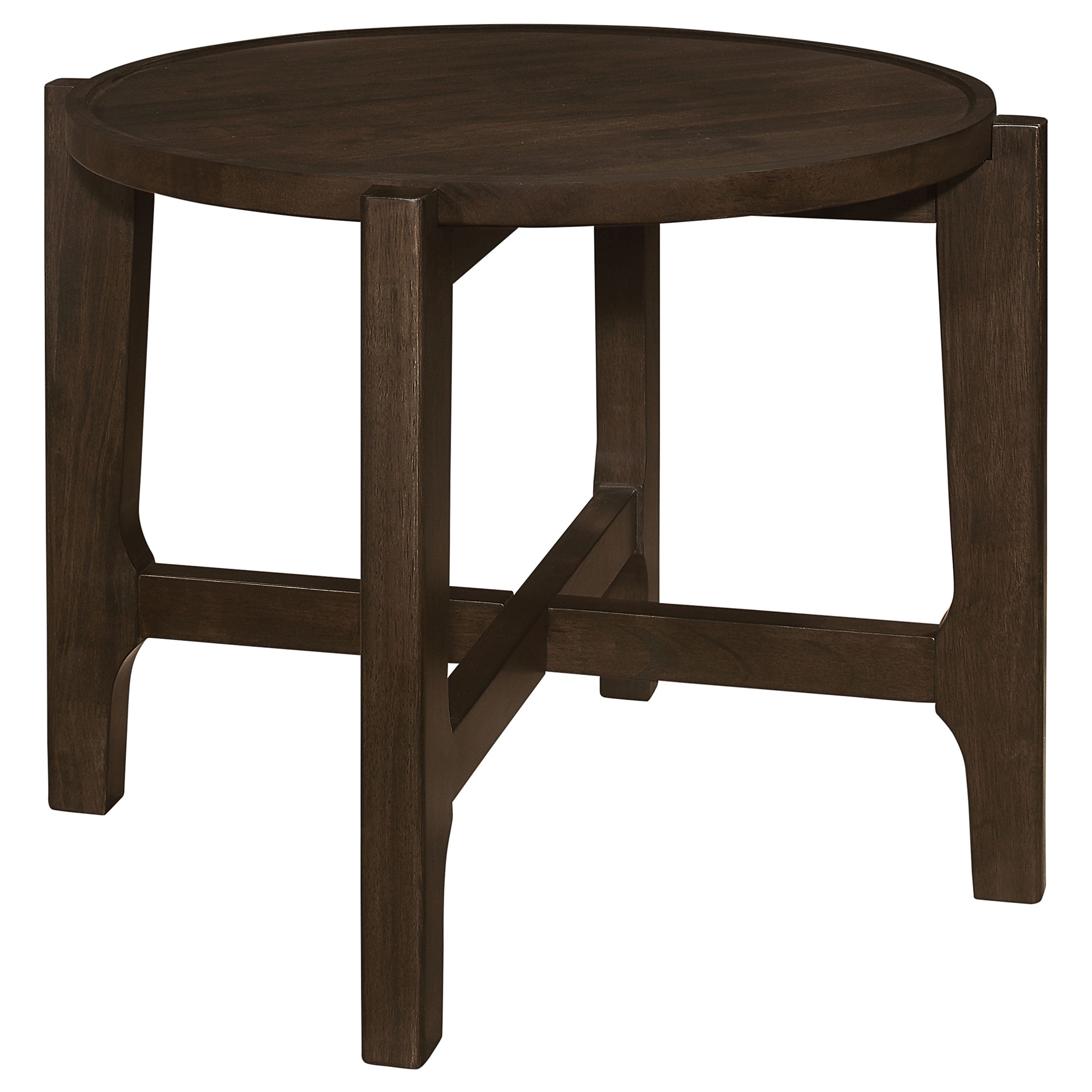 Dar Furniture - Coaster - Cota Round Solid Wood End Table Dark Brown - 708287