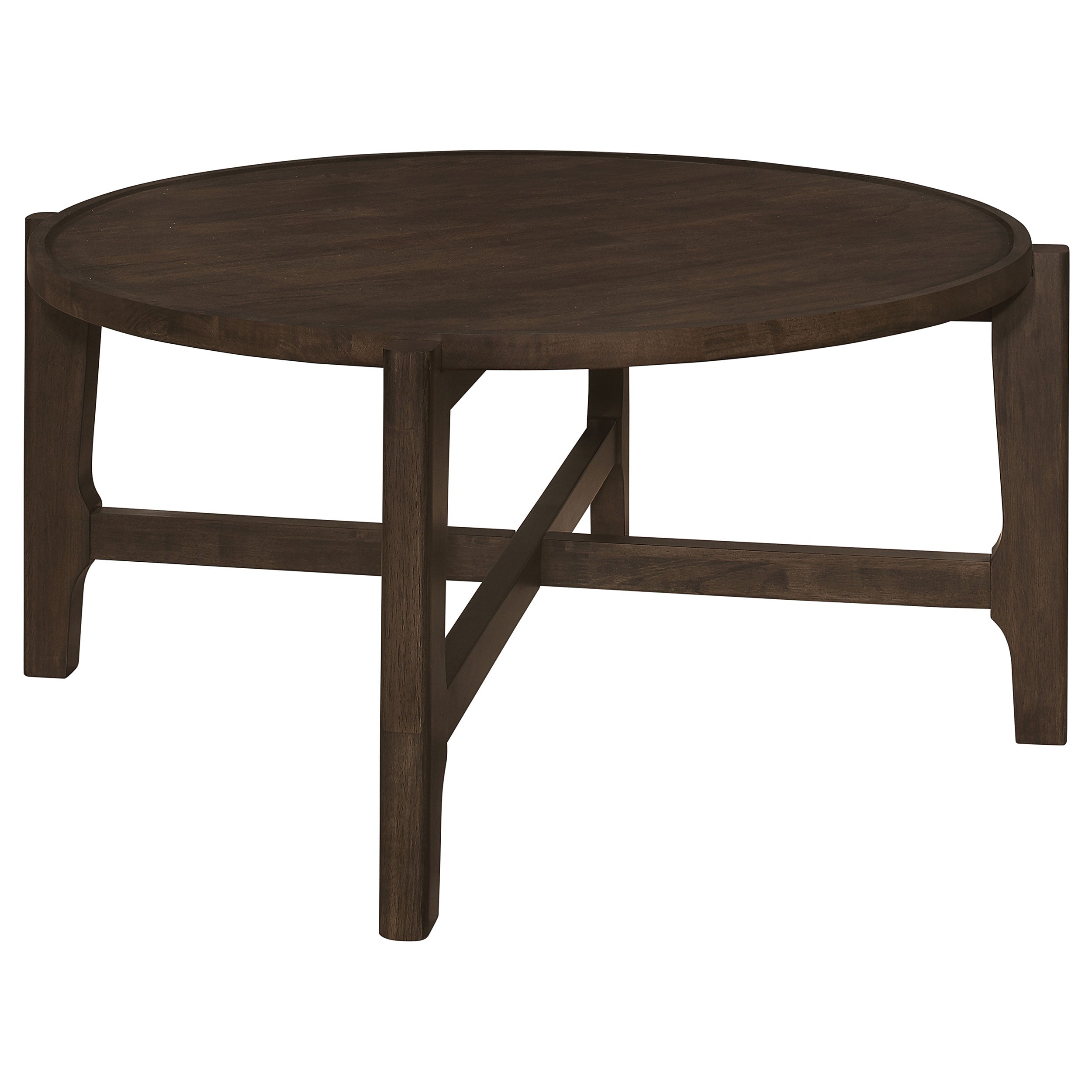 Dar Furniture - Coaster - Cota Round Solid Wood Coffee Table Dark Brown - 708288