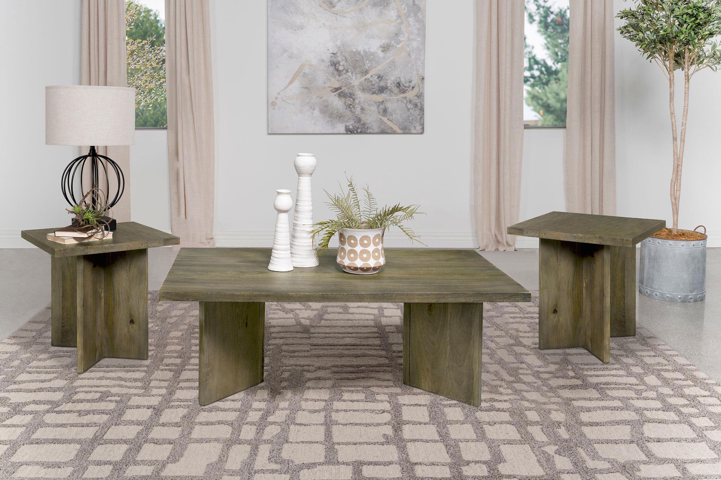 Dar Furniture - Coaster - Andando 3-piece Coffee and End Table Set Mango Brown - 708498-S3