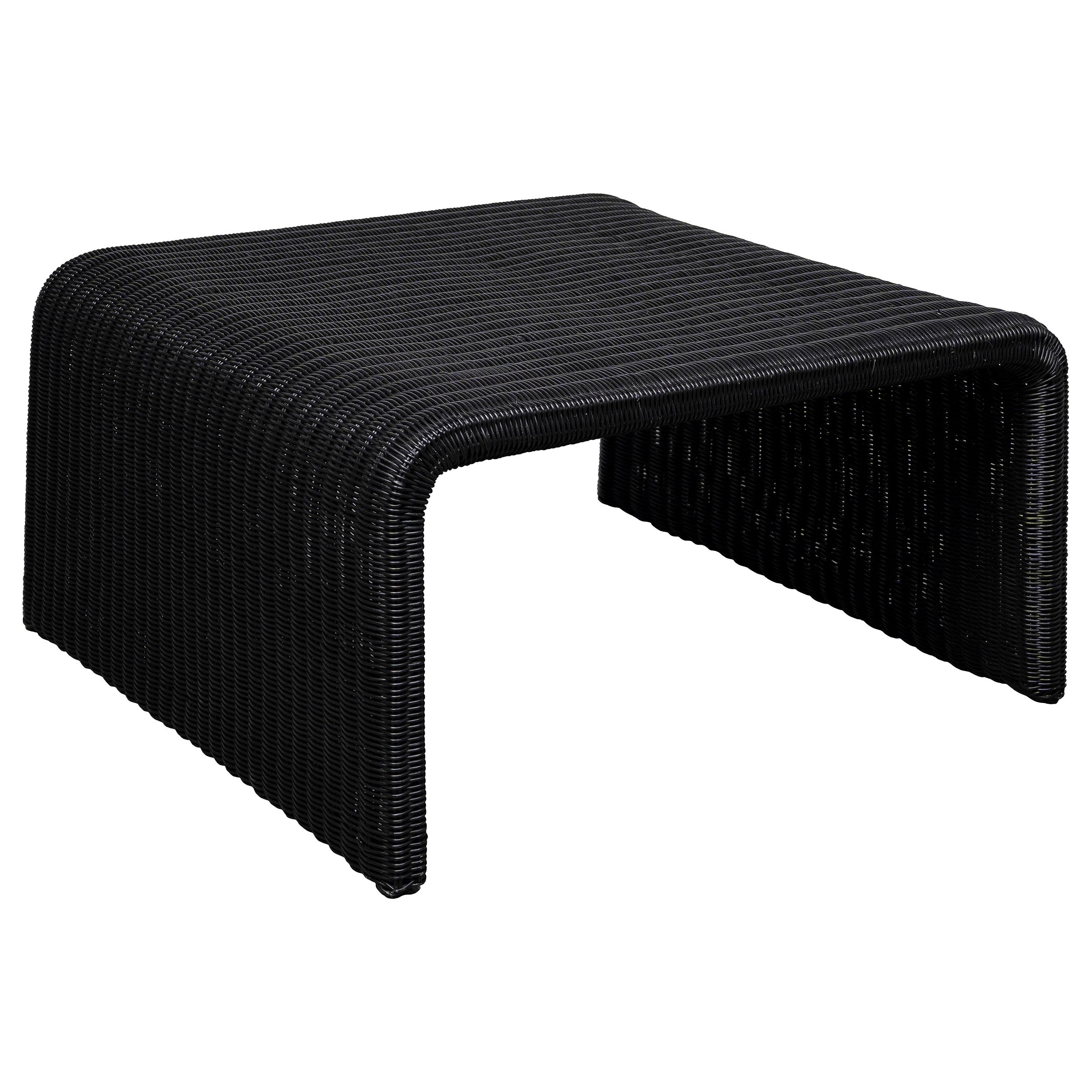 Dar Furniture - Coaster - Cahya Woven Rattan Square Coffee Table Black - 708518