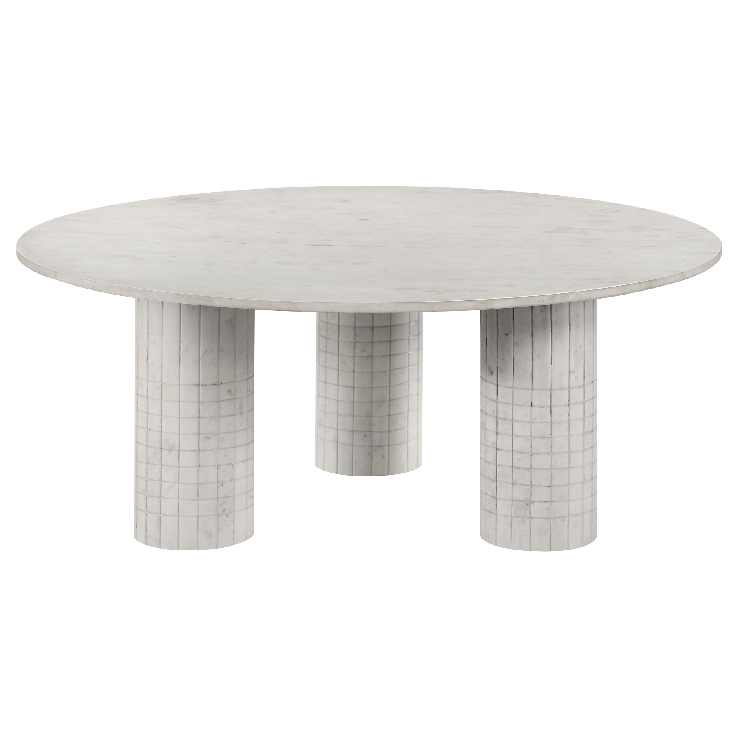Dar Furniture - Coaster - Astoria Round Genuine Marble Coffee Table White - 709668