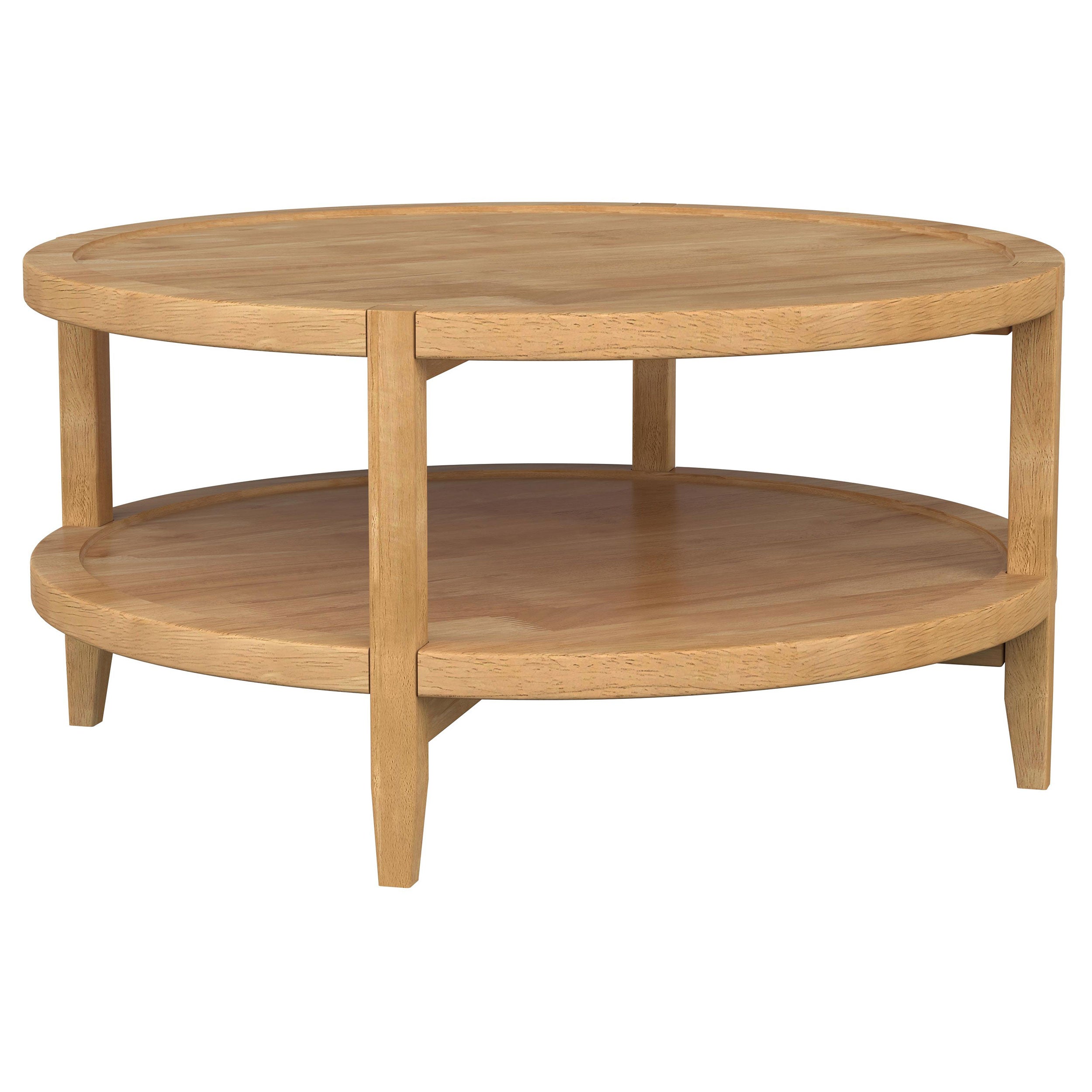 Dar Furniture - Coaster - Camillo Round Solid Wood Coffee Table Maple Brown - 709698
